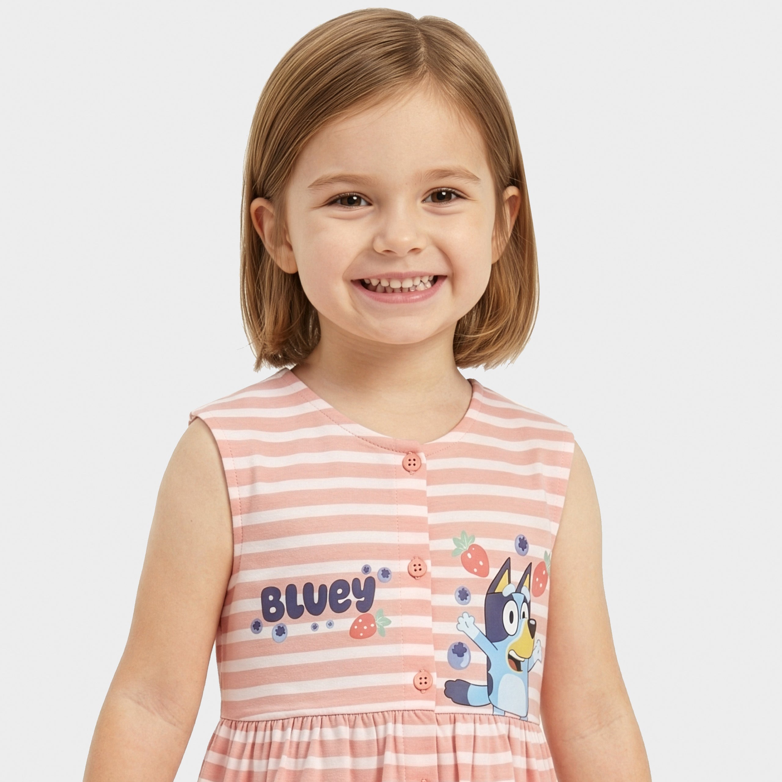 Bluey Stripe Button Down Dress