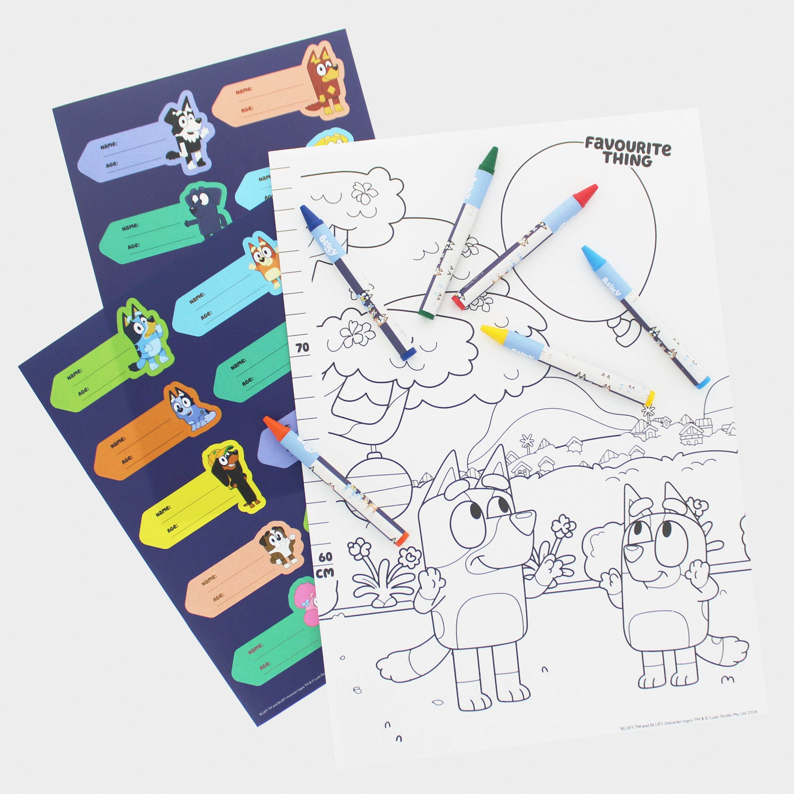 Bluey Colour-In Height Chart Set – With Stickers & Crayons - Character.com