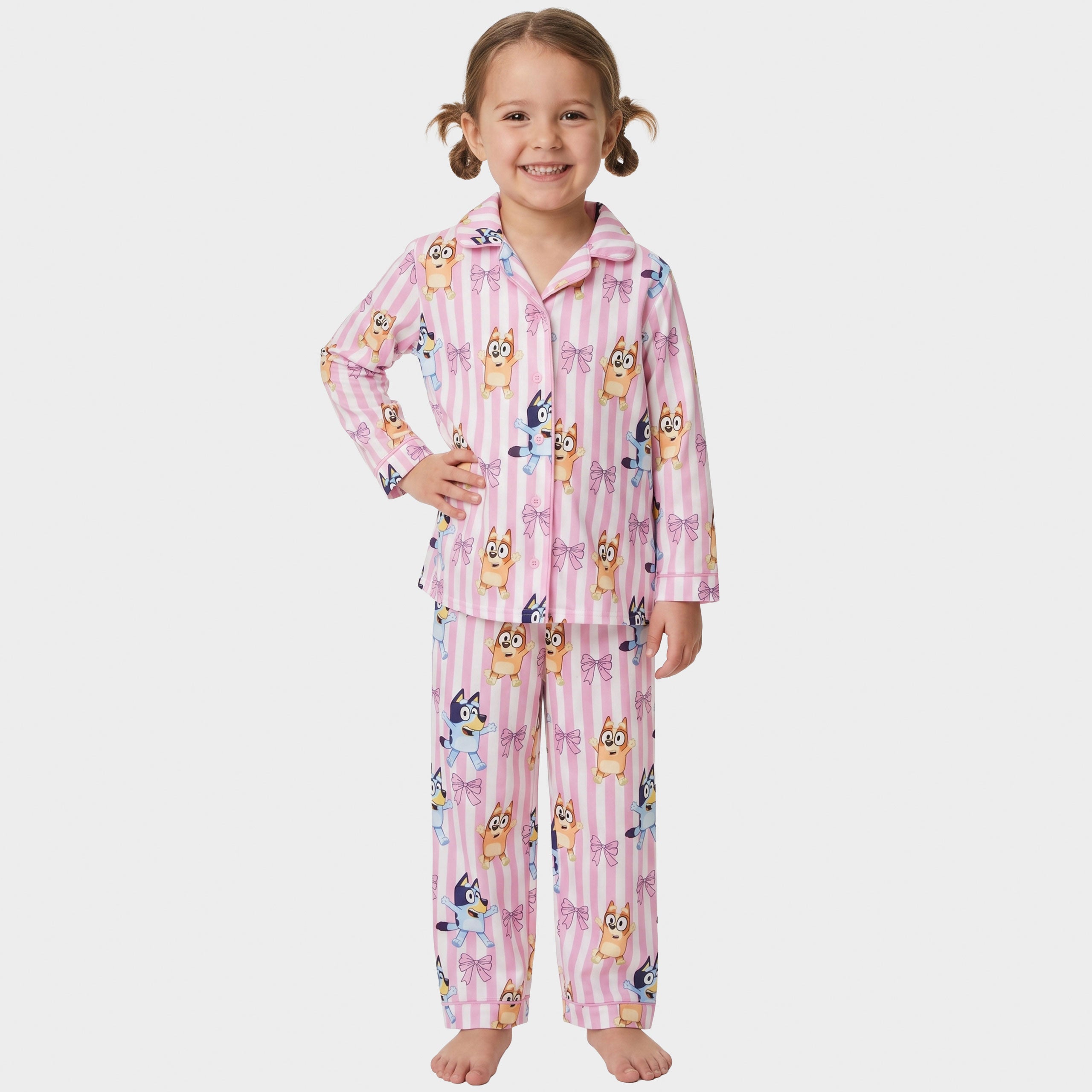 Bluey & Bingo Button Up Fleece Pyjamas