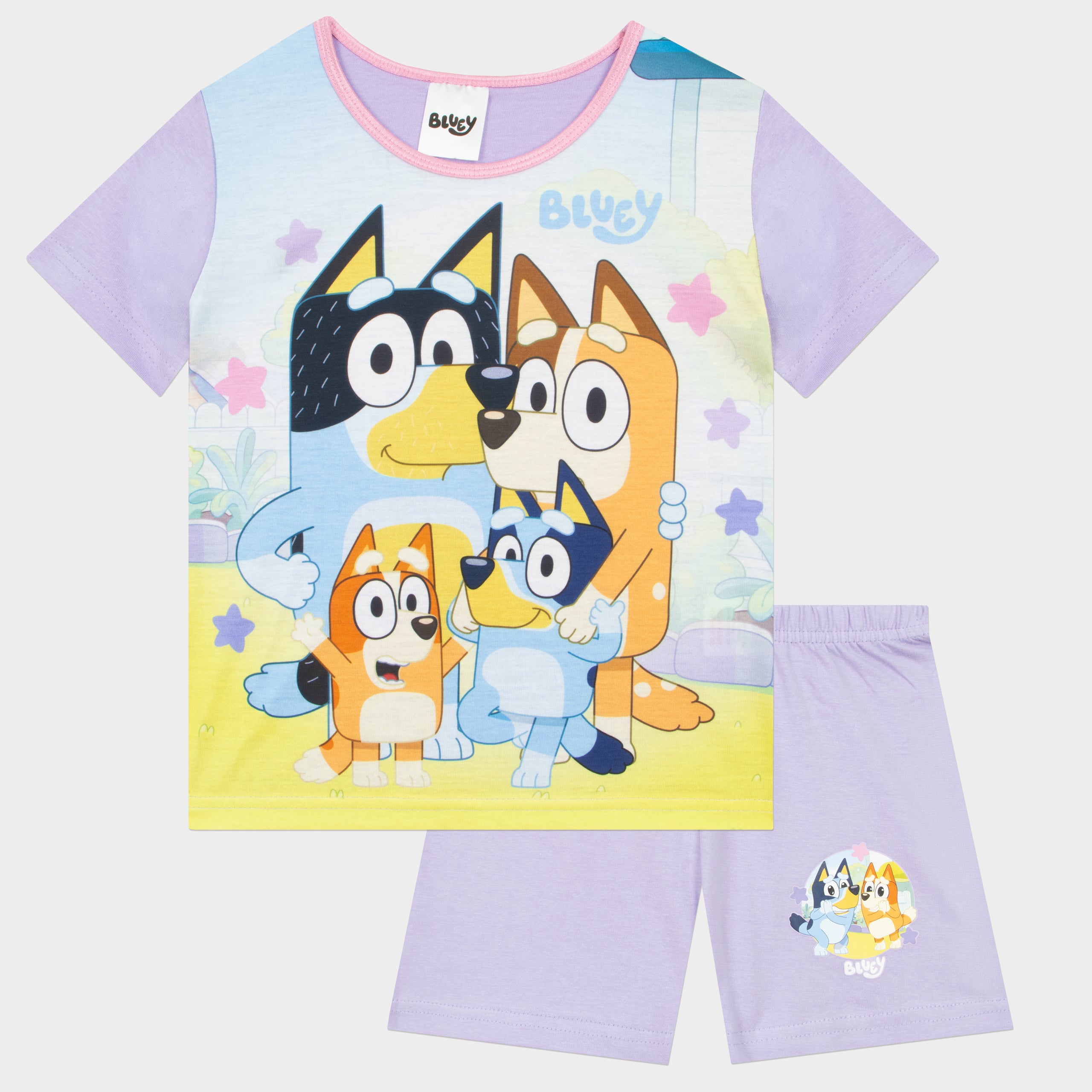 Bluey And Bingo Heeler Family Girls Short Pyjama Set