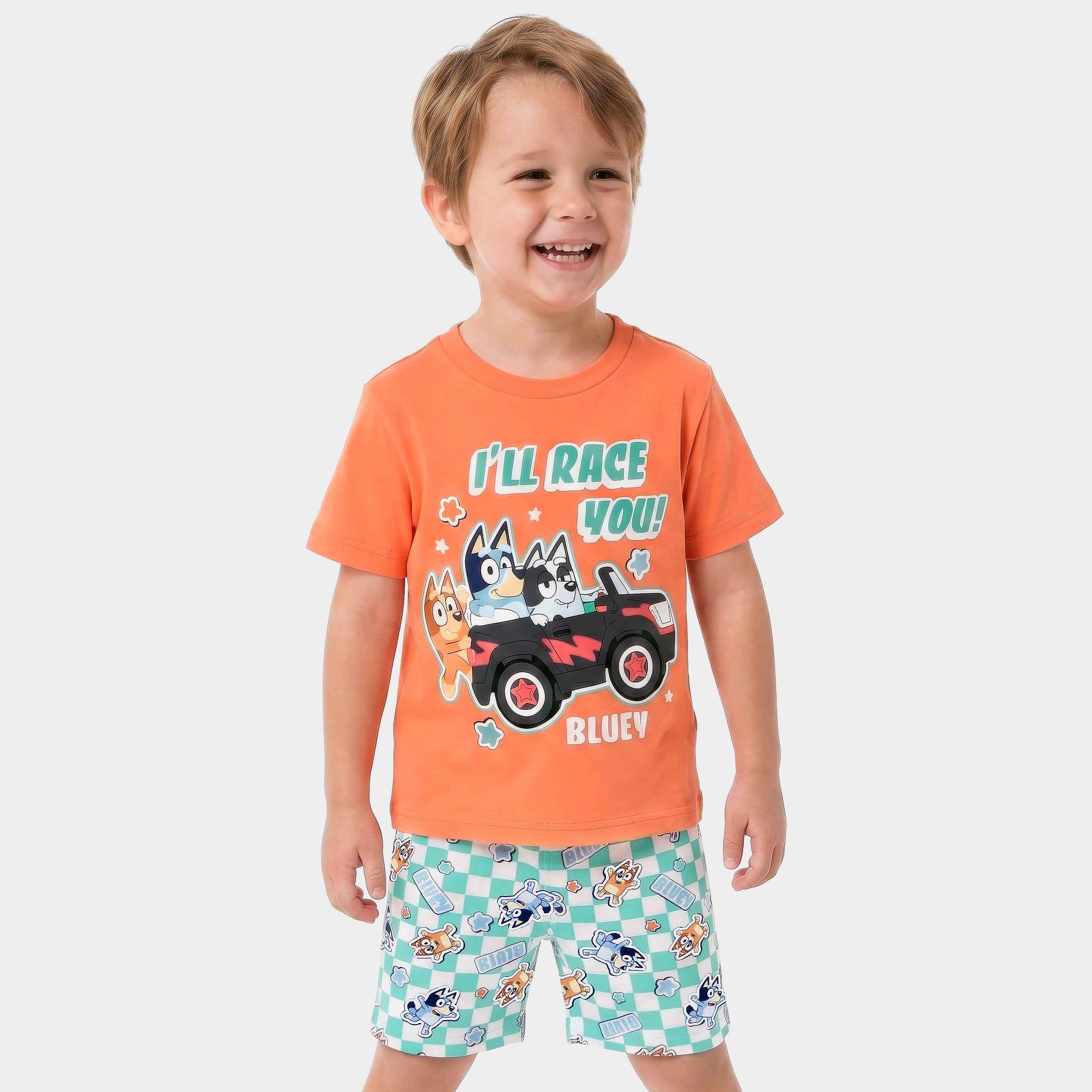 Bluey And Bingo Let's Race Short Pyjamas