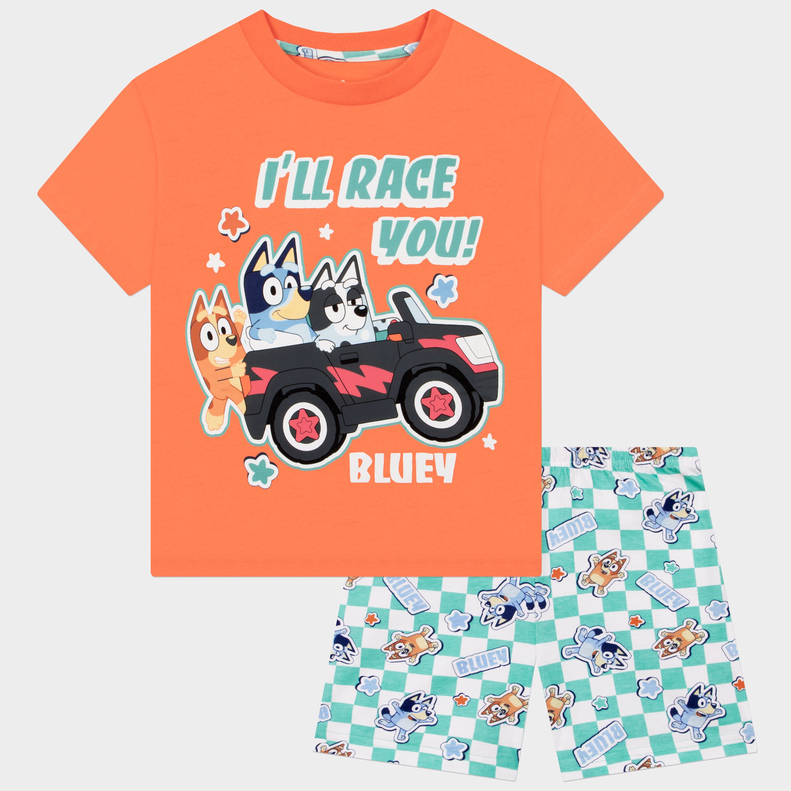 Bluey And Bingo Let's Race Short Pyjamas