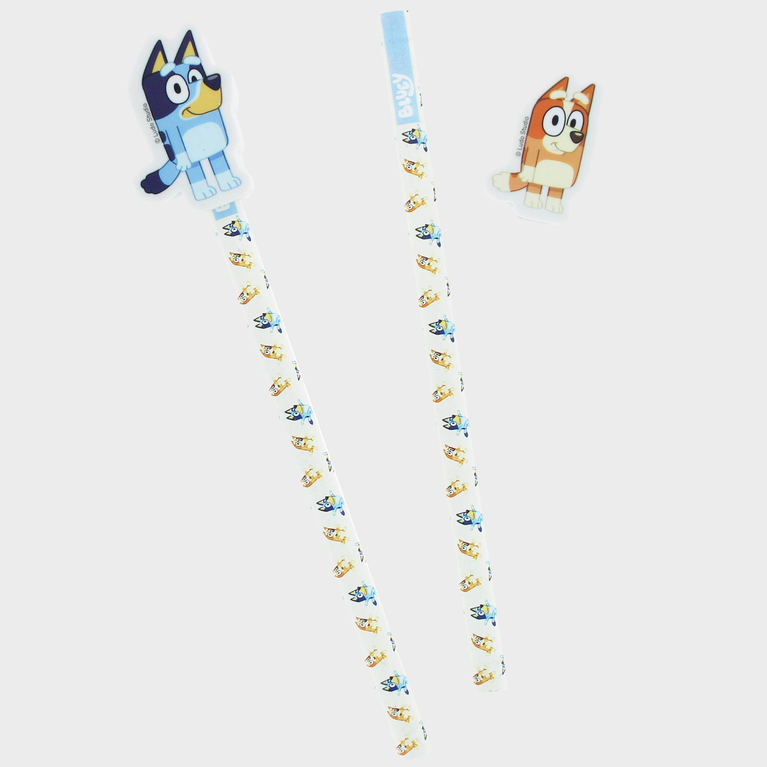 Bluey Pencil & Eraser Set - Character.com