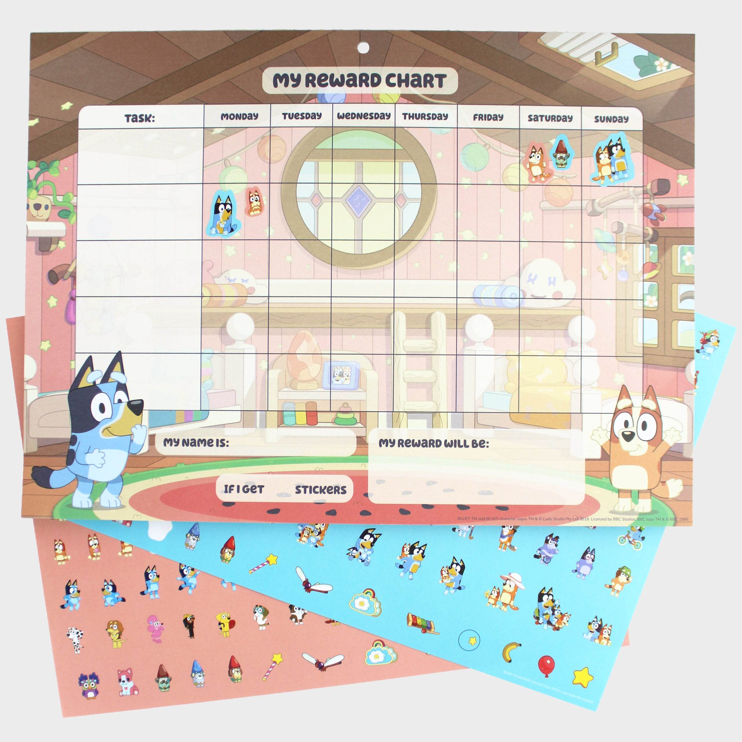 Bluey Reward Chart with Stickers - Character.com