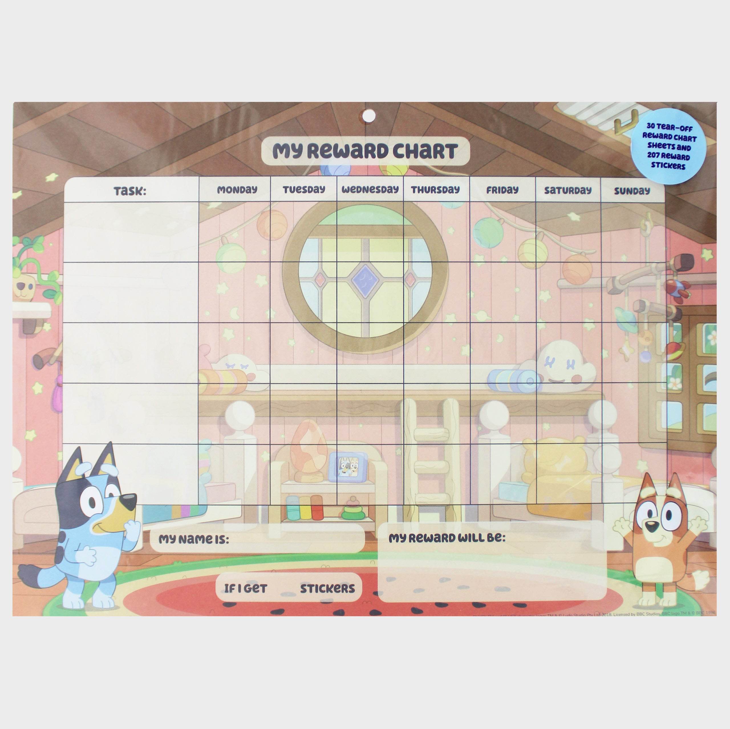 Bluey Reward Chart with Stickers - Character.com