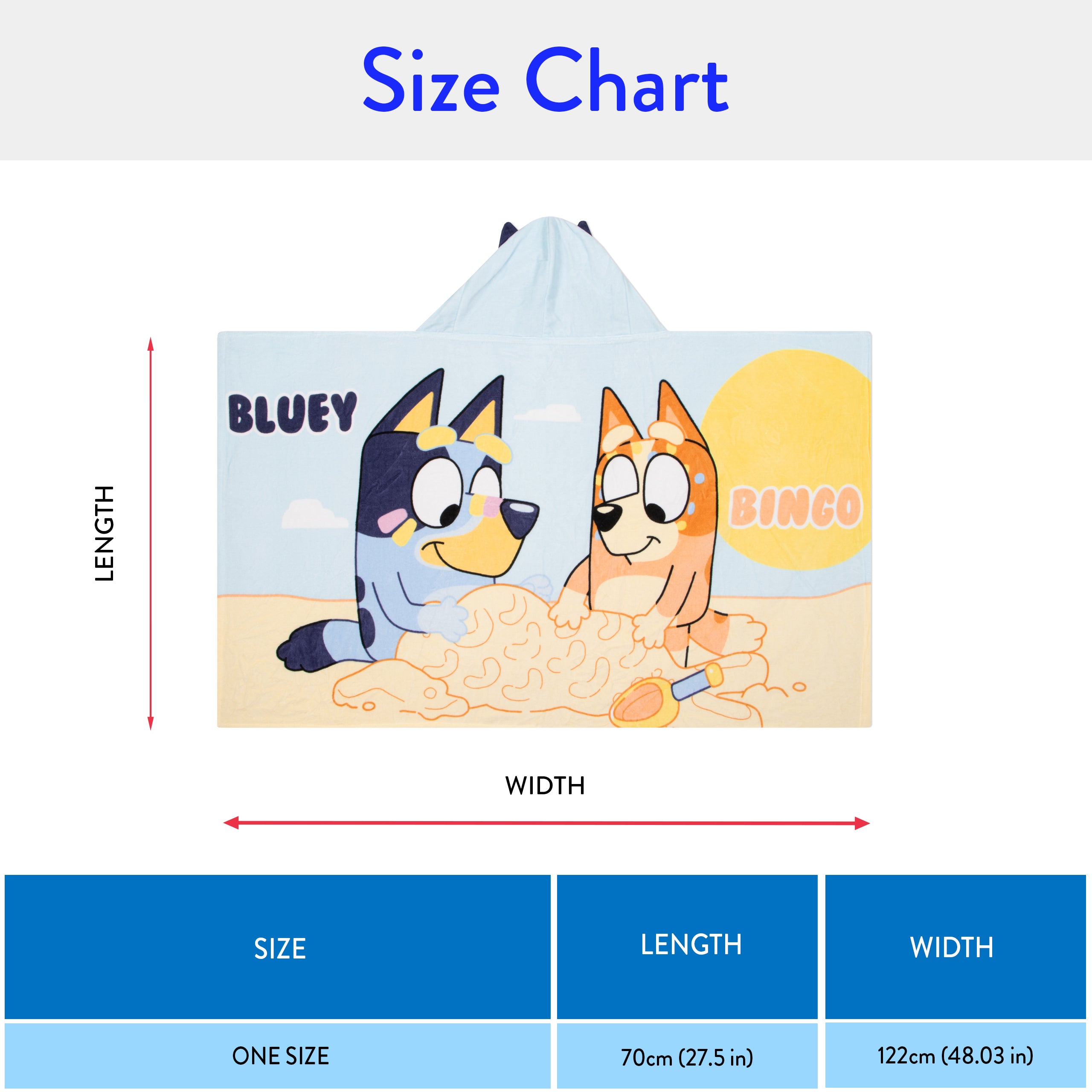 Bluey Poncho Wrap Towel Poncho