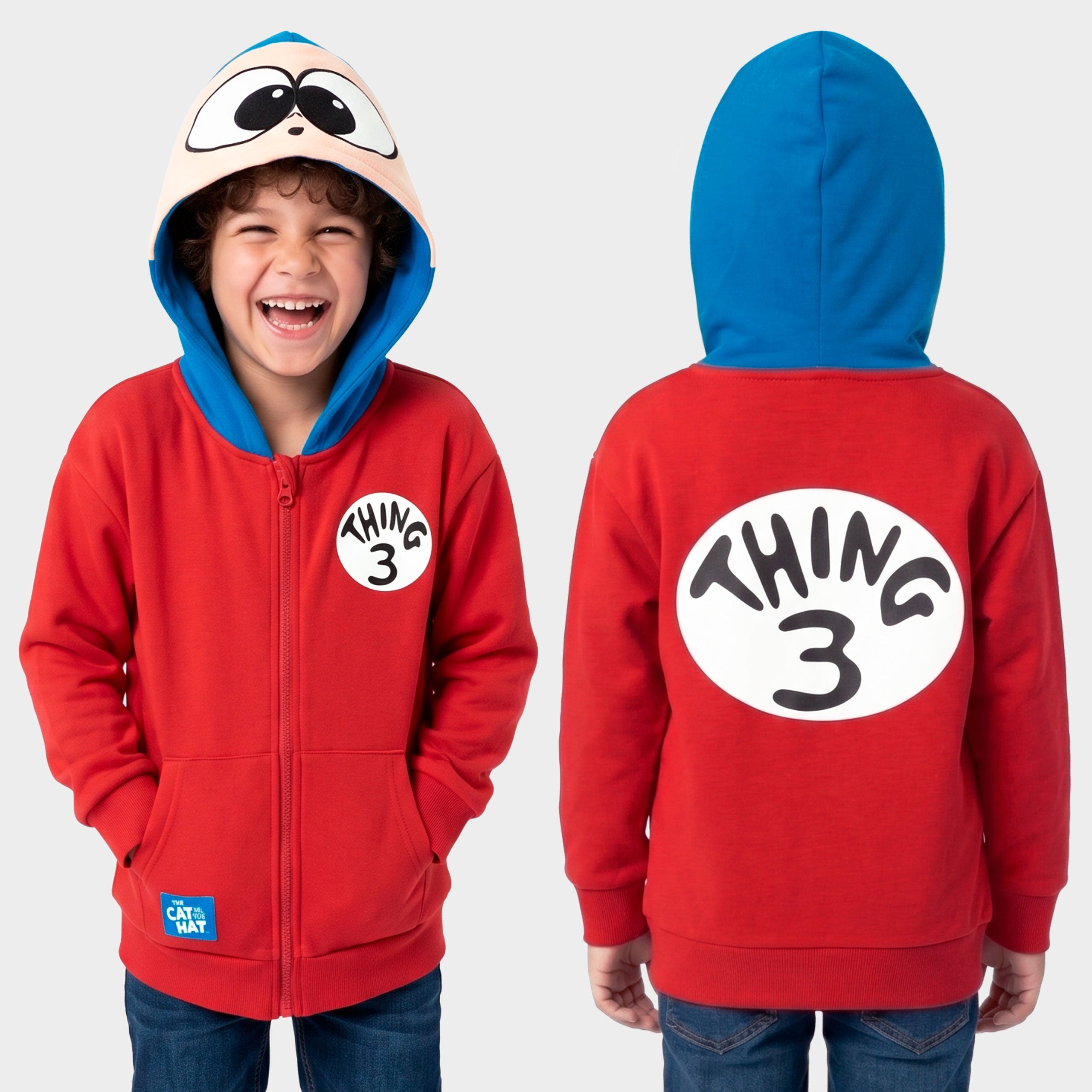 Dr. Seuss The Cat In The Hat Thing 3 Zip Up Hoodie