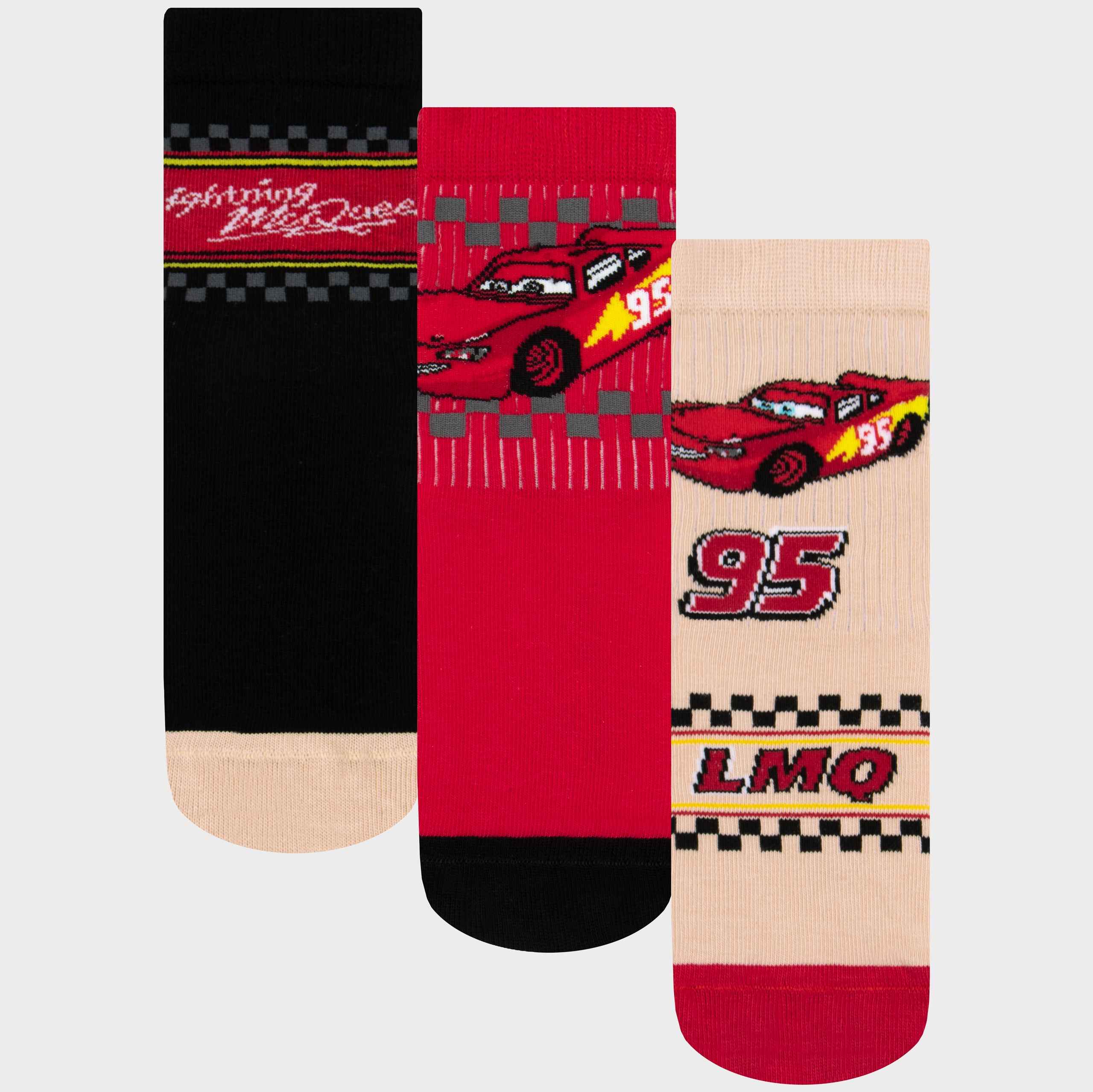 Disney Cars Lightning McQueen 3 Pack Socks