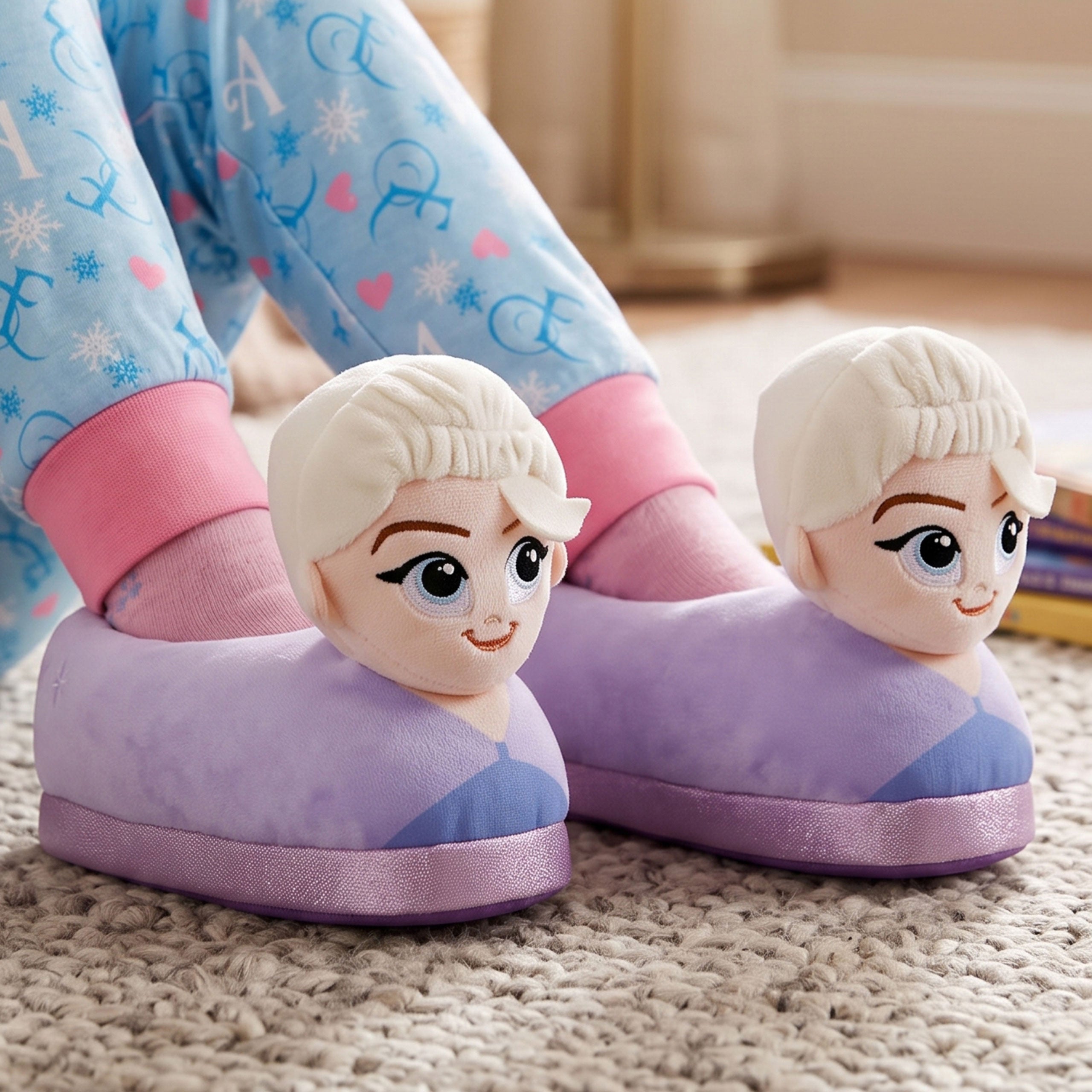 Disney Frozen Elsa 3D Plush Slippers