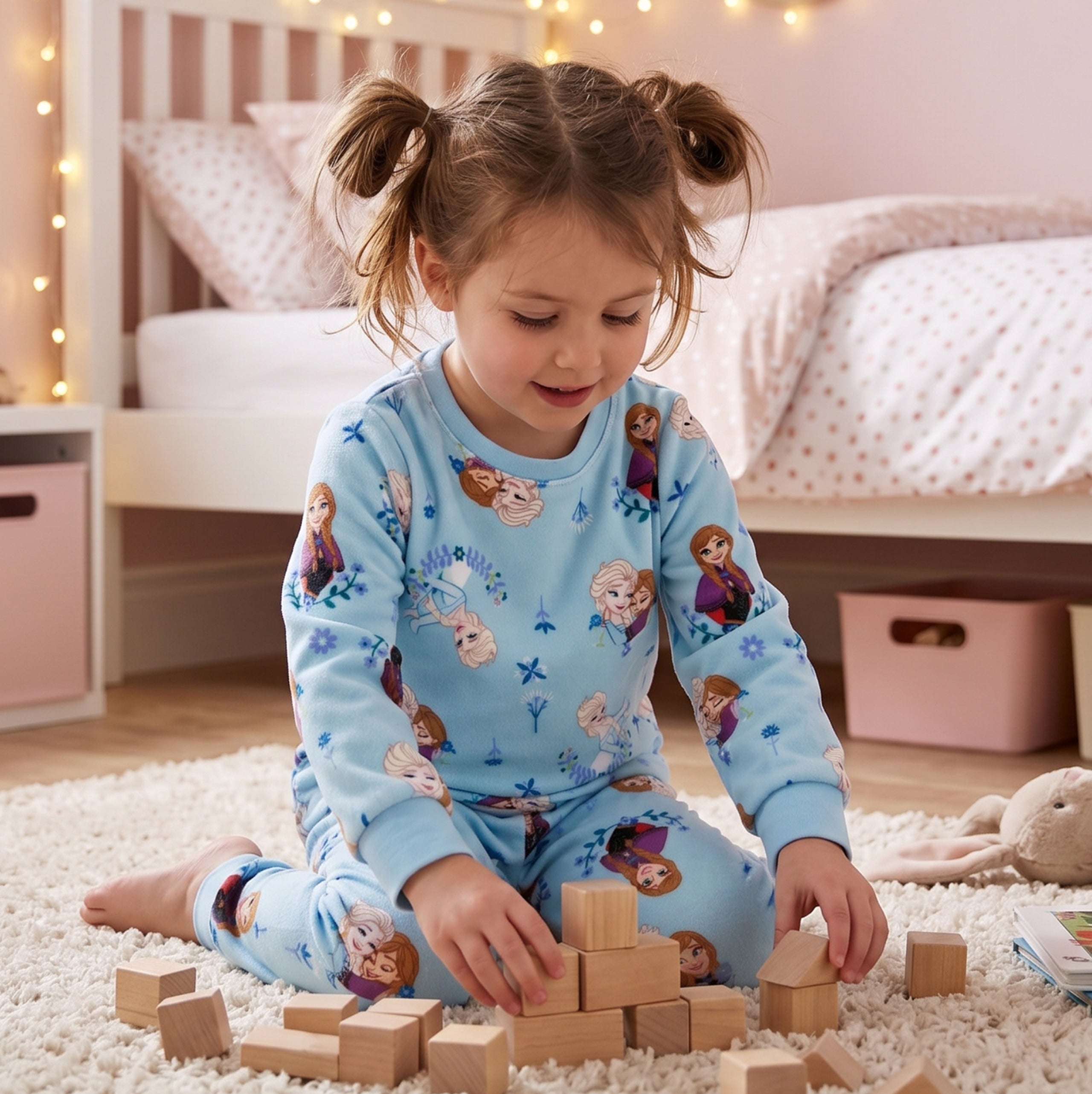 Disney Frozen Elsa And Anna Fleece Pyjamas