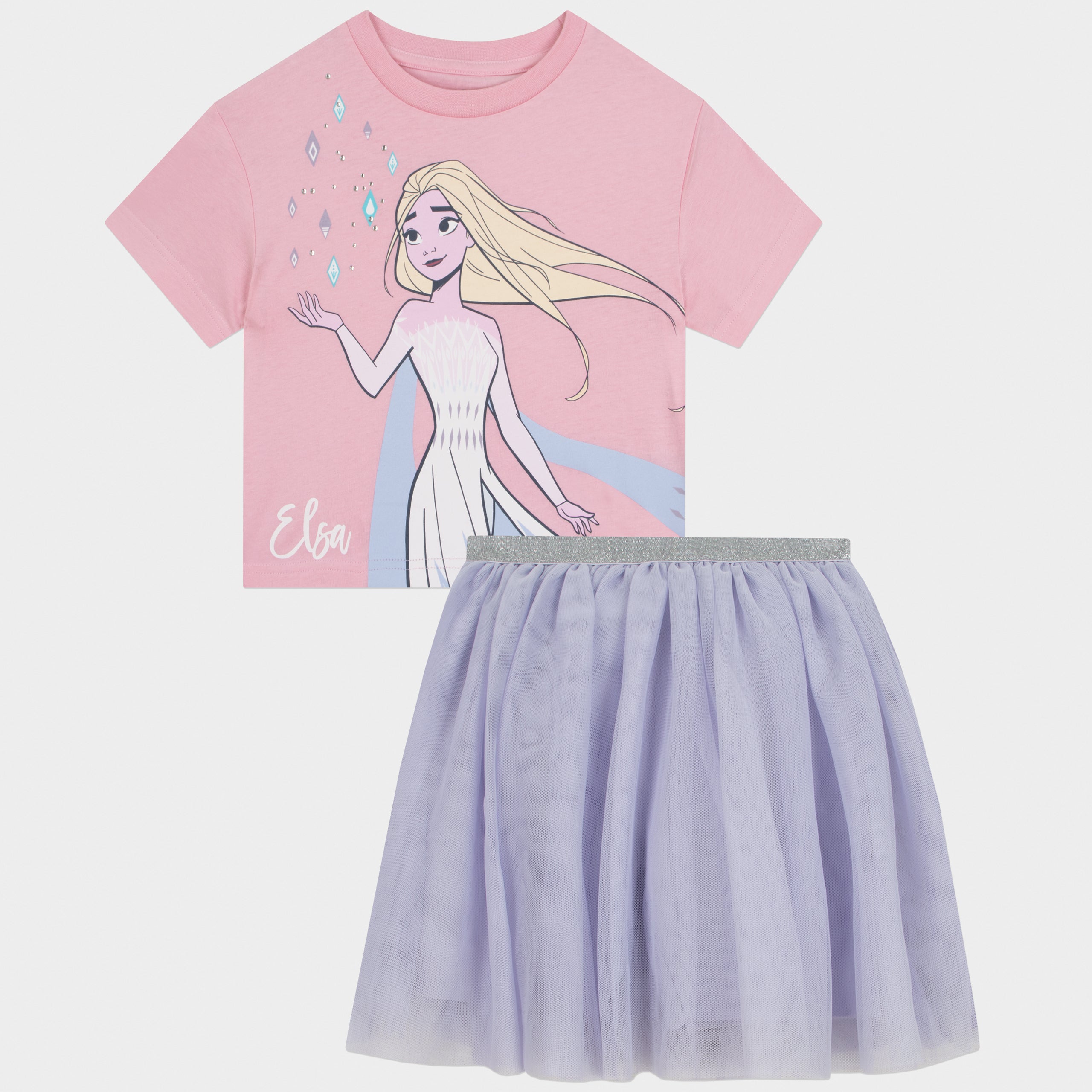 Disney Frozen Elsa T-Shirt And Tulle Skirt Outfit Set