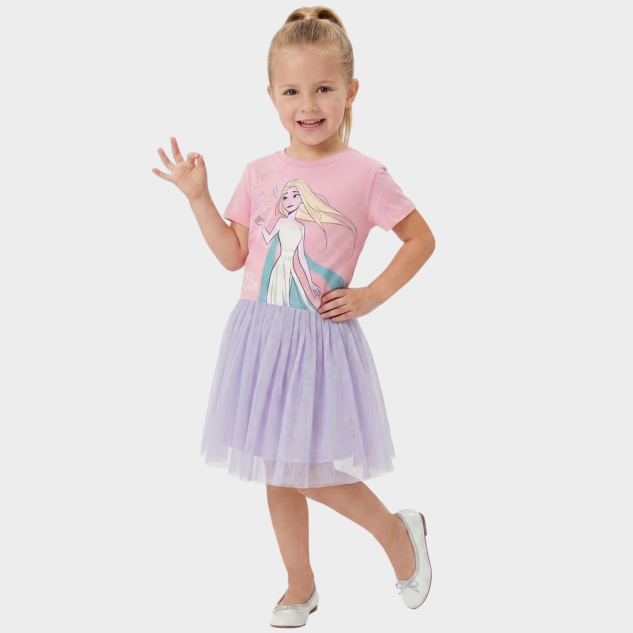 Disney Frozen Elsa T-Shirt And Tulle Skirt Outfit Set
