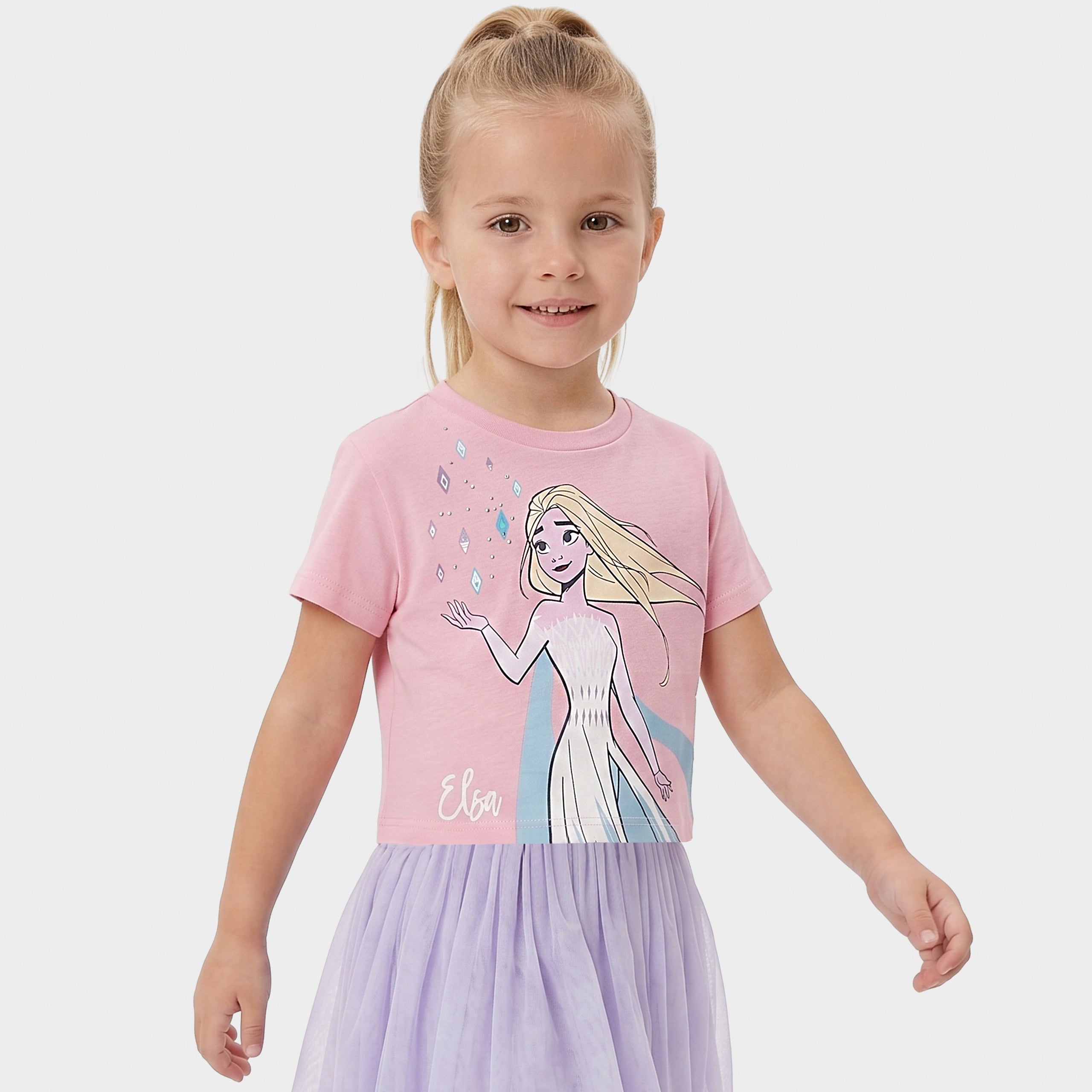 Disney Frozen Elsa T-Shirt And Tulle Skirt Outfit Set