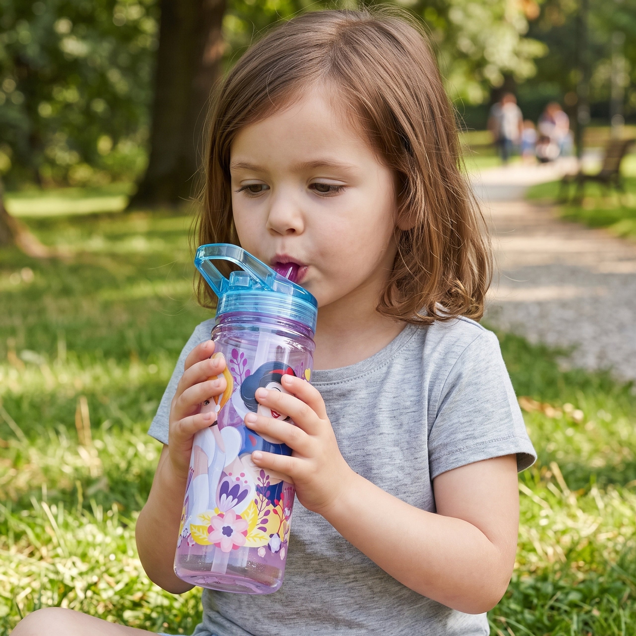 Disney Princess Water Bottle With Cinderella & Snow White