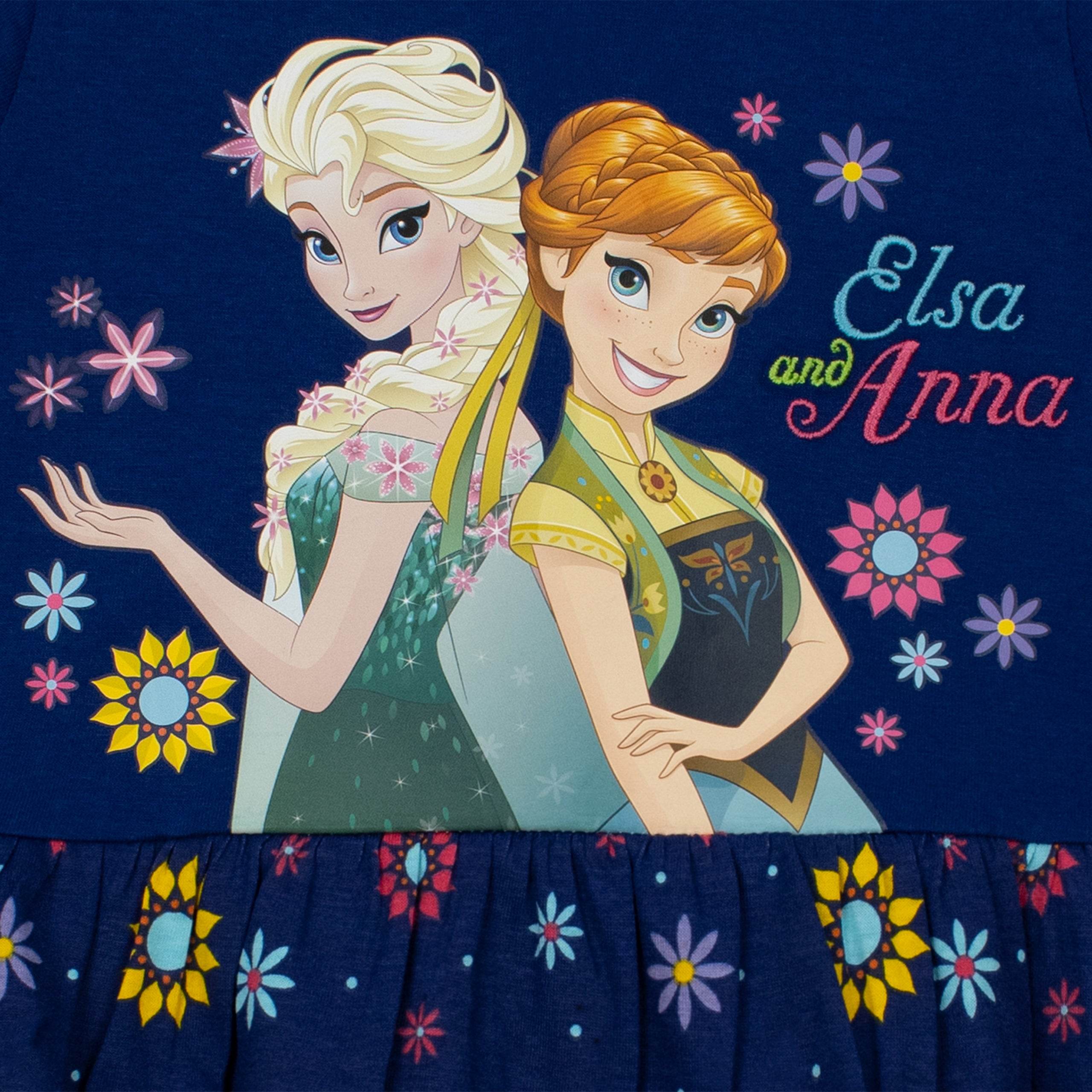 Disney Frozen Girls Long Sleeve Dress | 100% Cotton | Elsa & Anna | Navy Character.com Disney Frozen Girls Long Sleeve Dress | 100% Cotton | Elsa & Anna | Navy Character.com