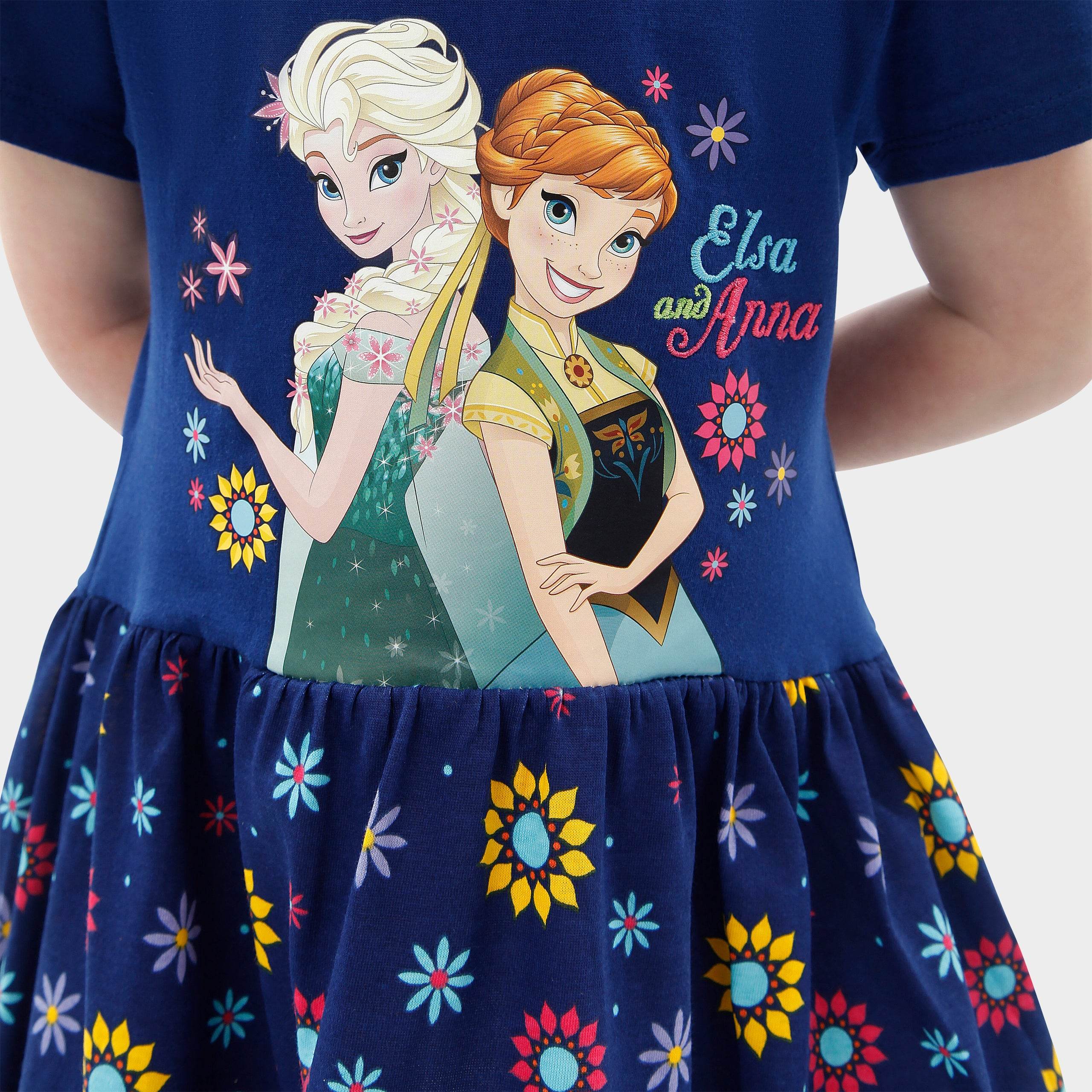 Frozen Girls Dress | 100% Cotton | Disney Anna & Elsa | Navy Character.com Frozen Girls Dress | 100% Cotton | Disney Anna & Elsa | Navy Character.com