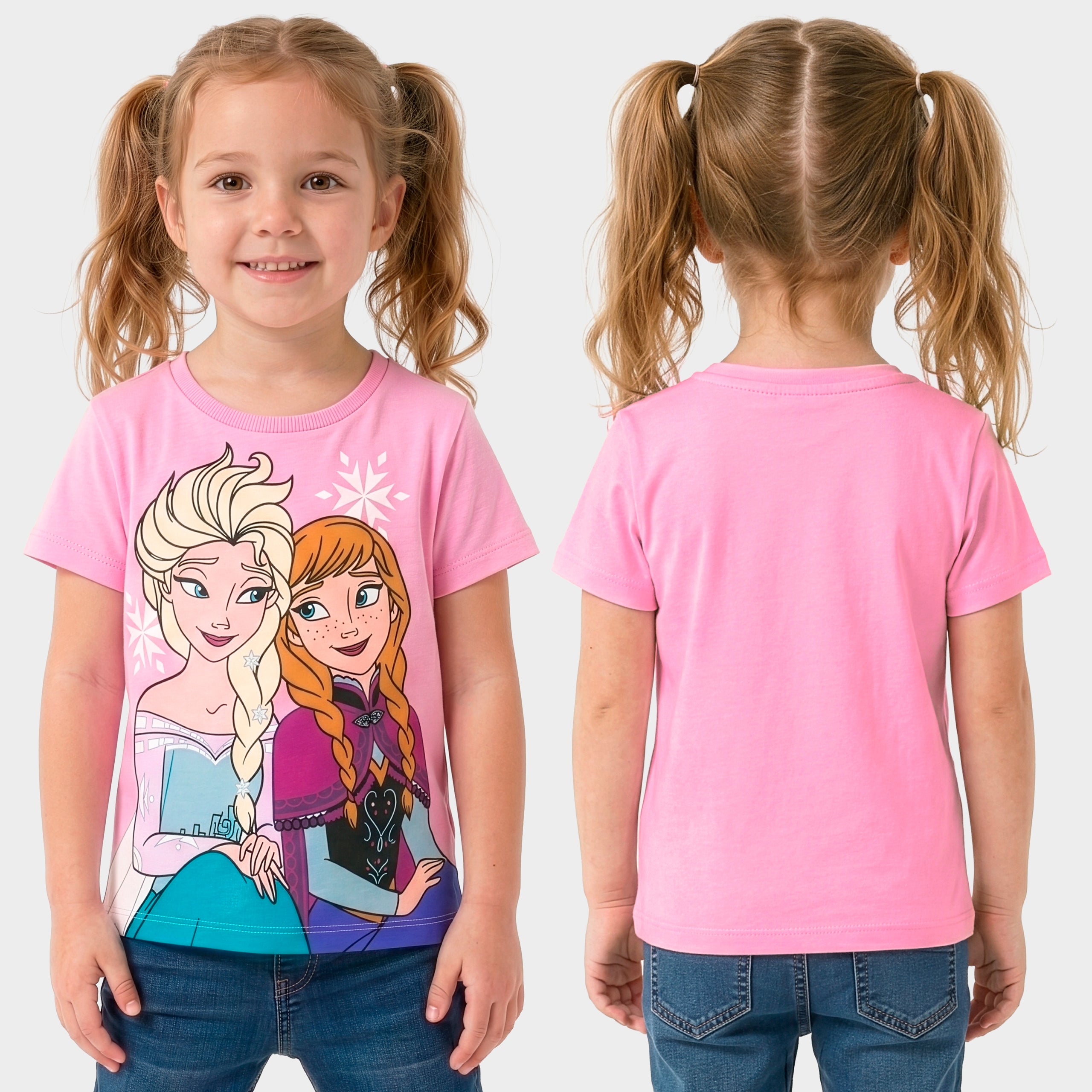 Disney Frozen Elsa Anna And Olaf Girls 3 Pack T-Shirts