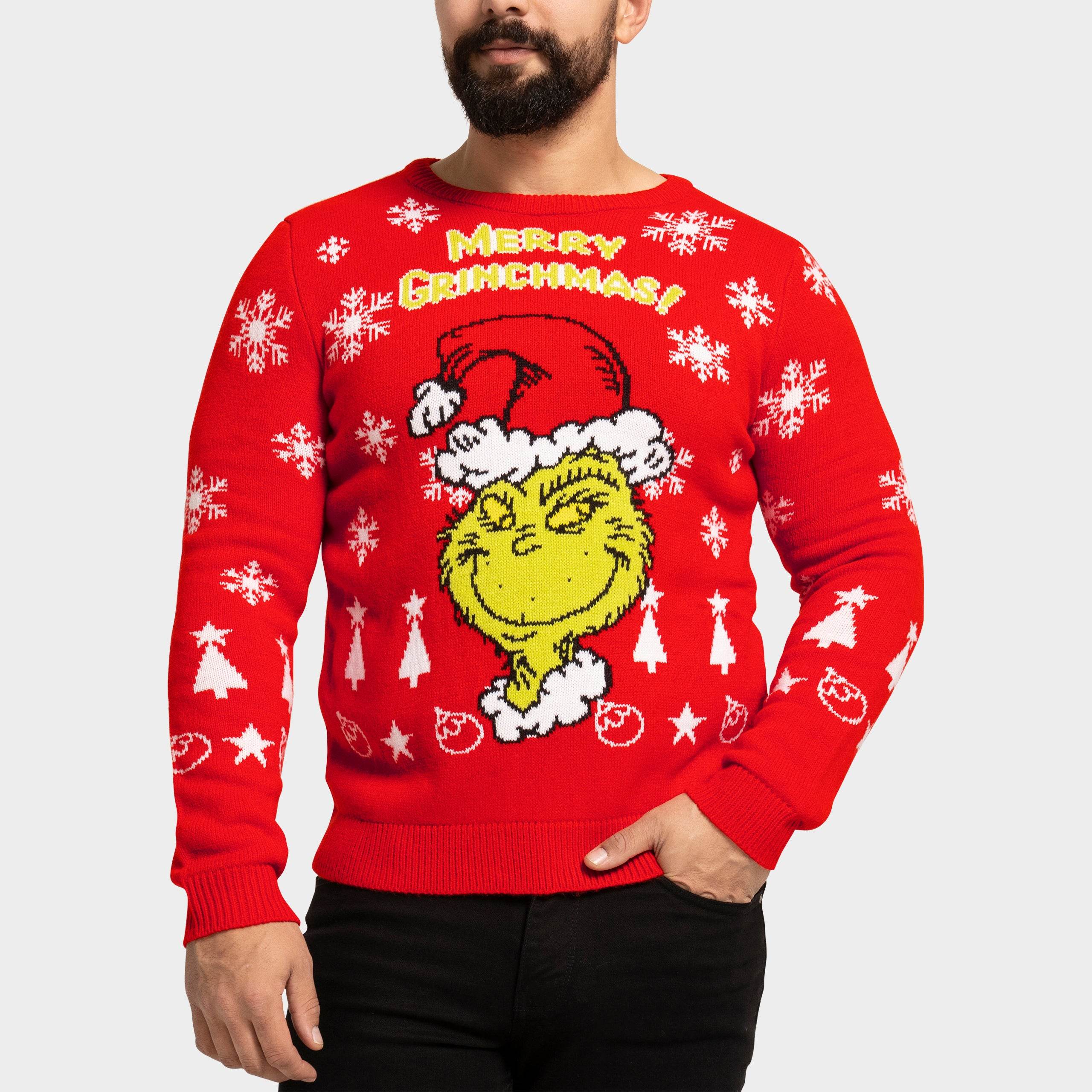 Der Grinch Herren Weihnachts-Pullover Herren Sweater