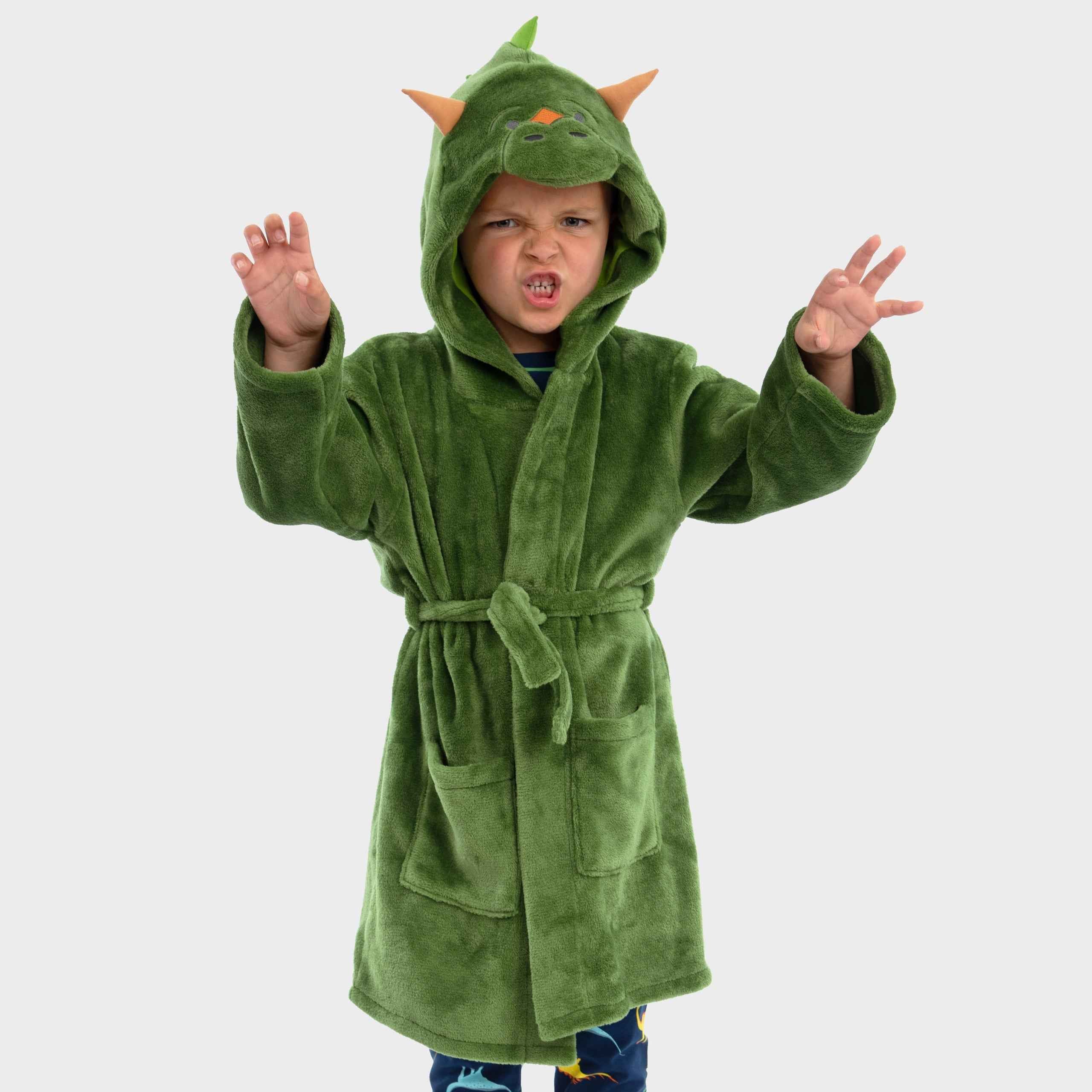 Harry Bear Dinosaur Dressing Gown - 3D Horns
