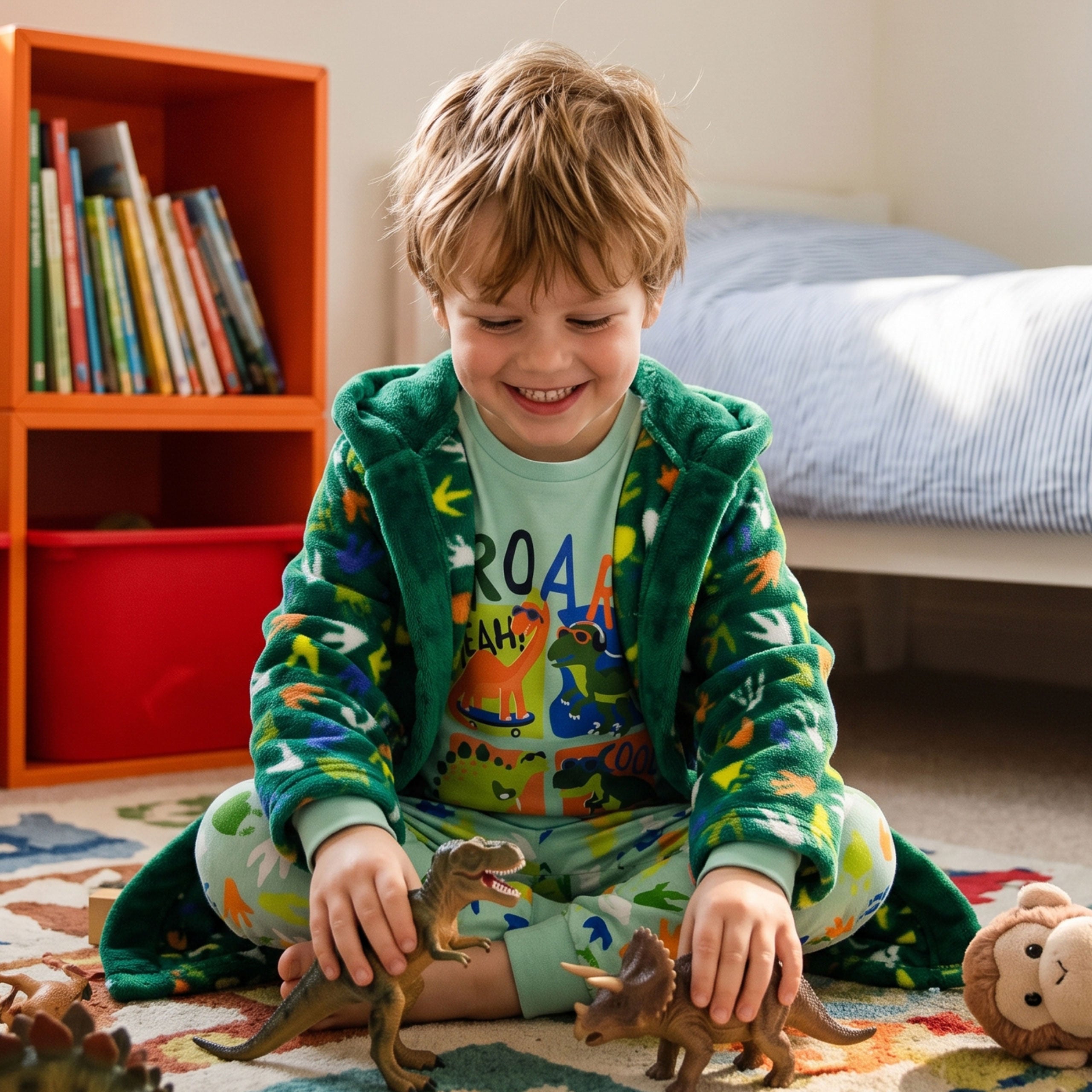 Harry Bear Dinosaur Dressing Gown and Pyjama Set