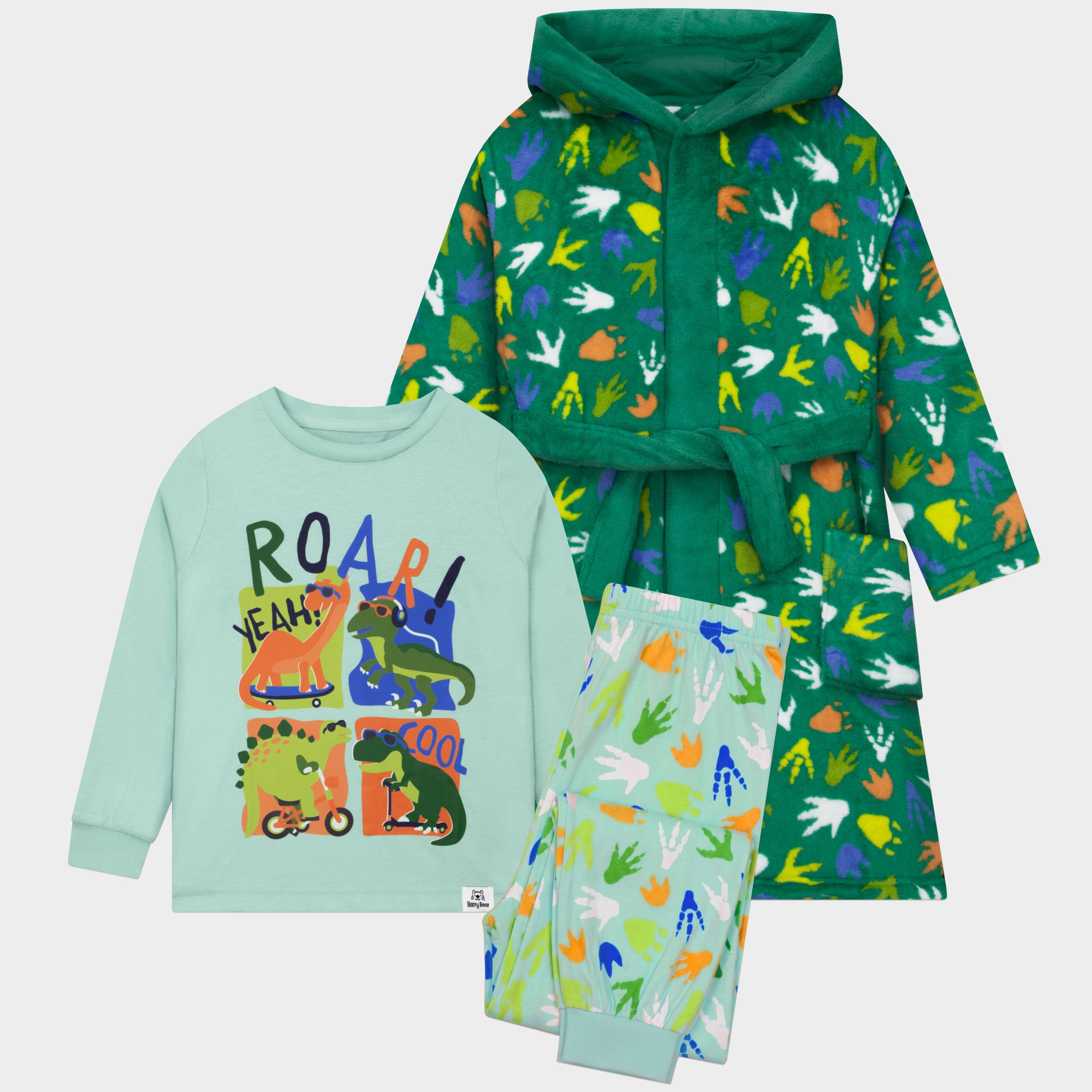 Harry Bear Dinosaur Dressing Gown and Pyjama Set