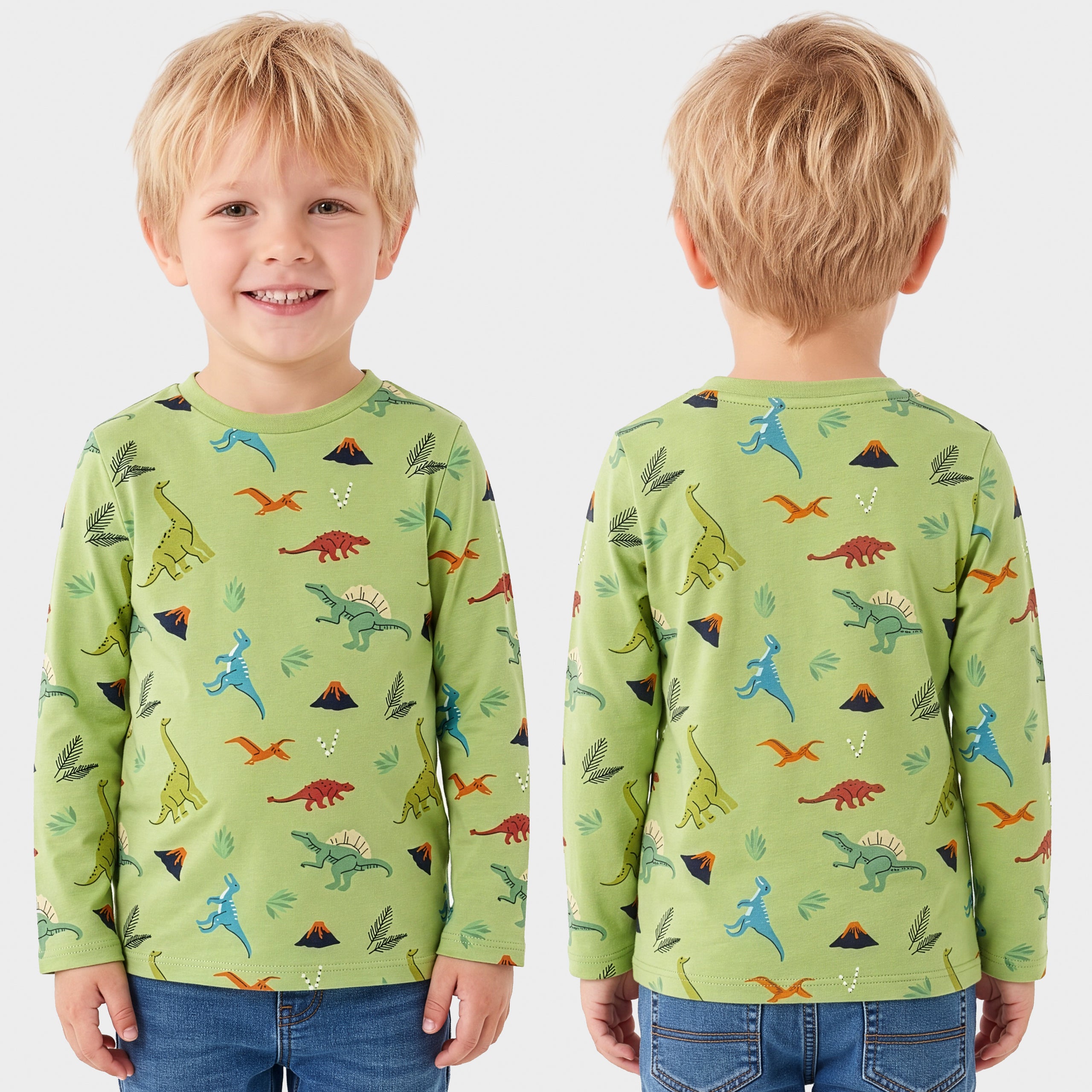 Harry Bear 3 Pack Dinosaur Long Sleeve T-Shirts