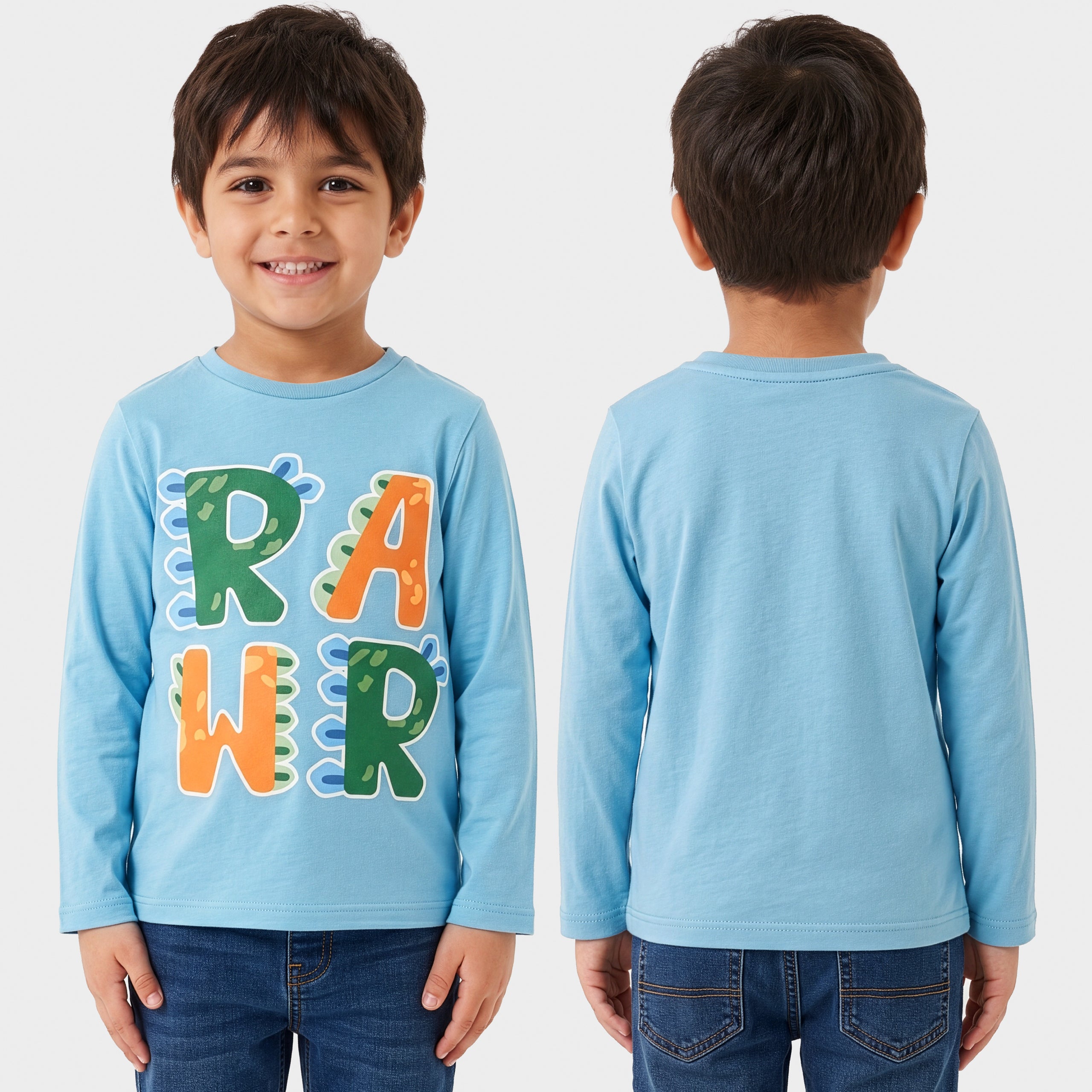 Harry Bear 3 Pack Dinosaur Long Sleeve T-Shirts