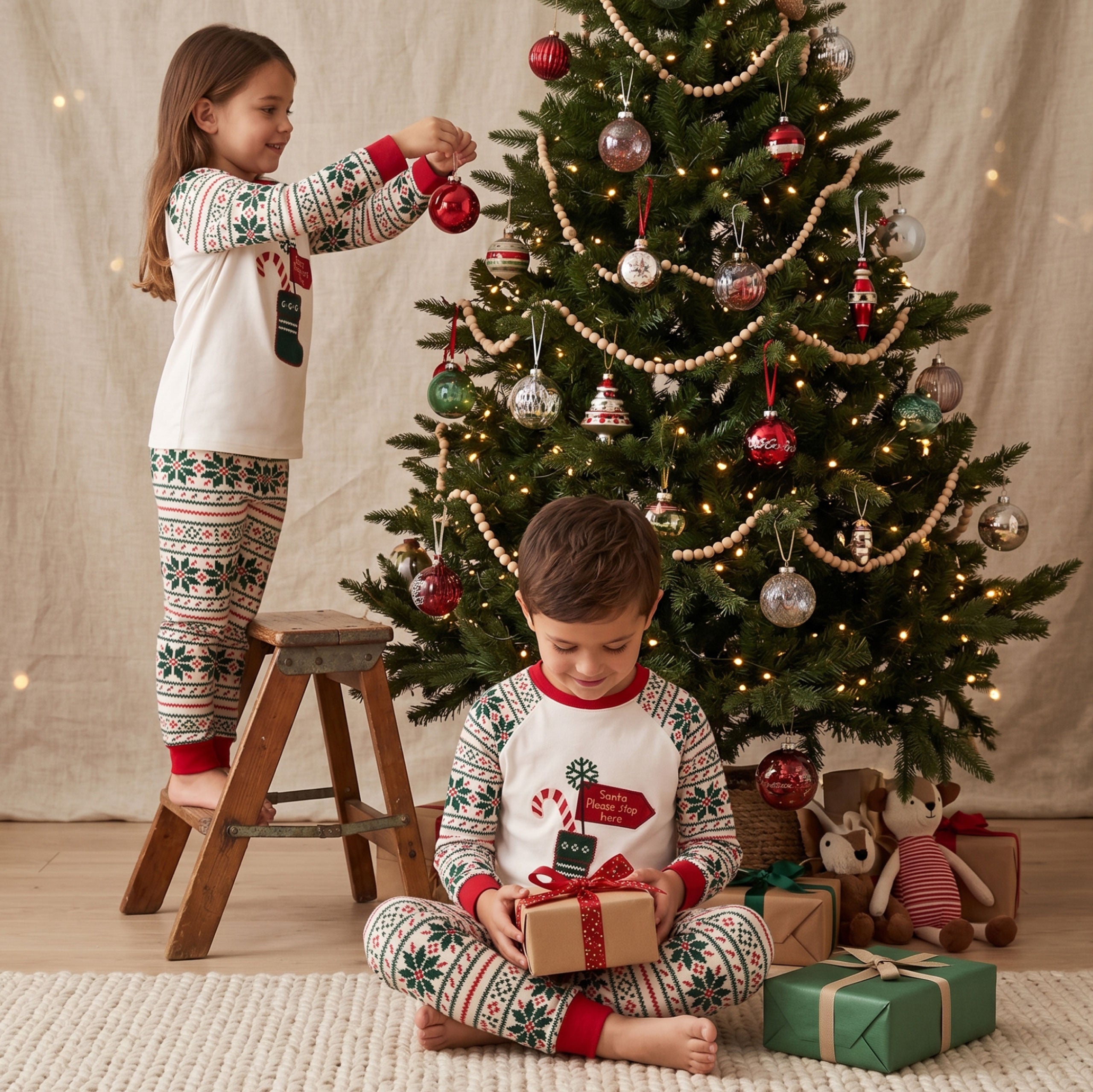 Harry Bear Christmas Santa Fleece Plush Pyjamas