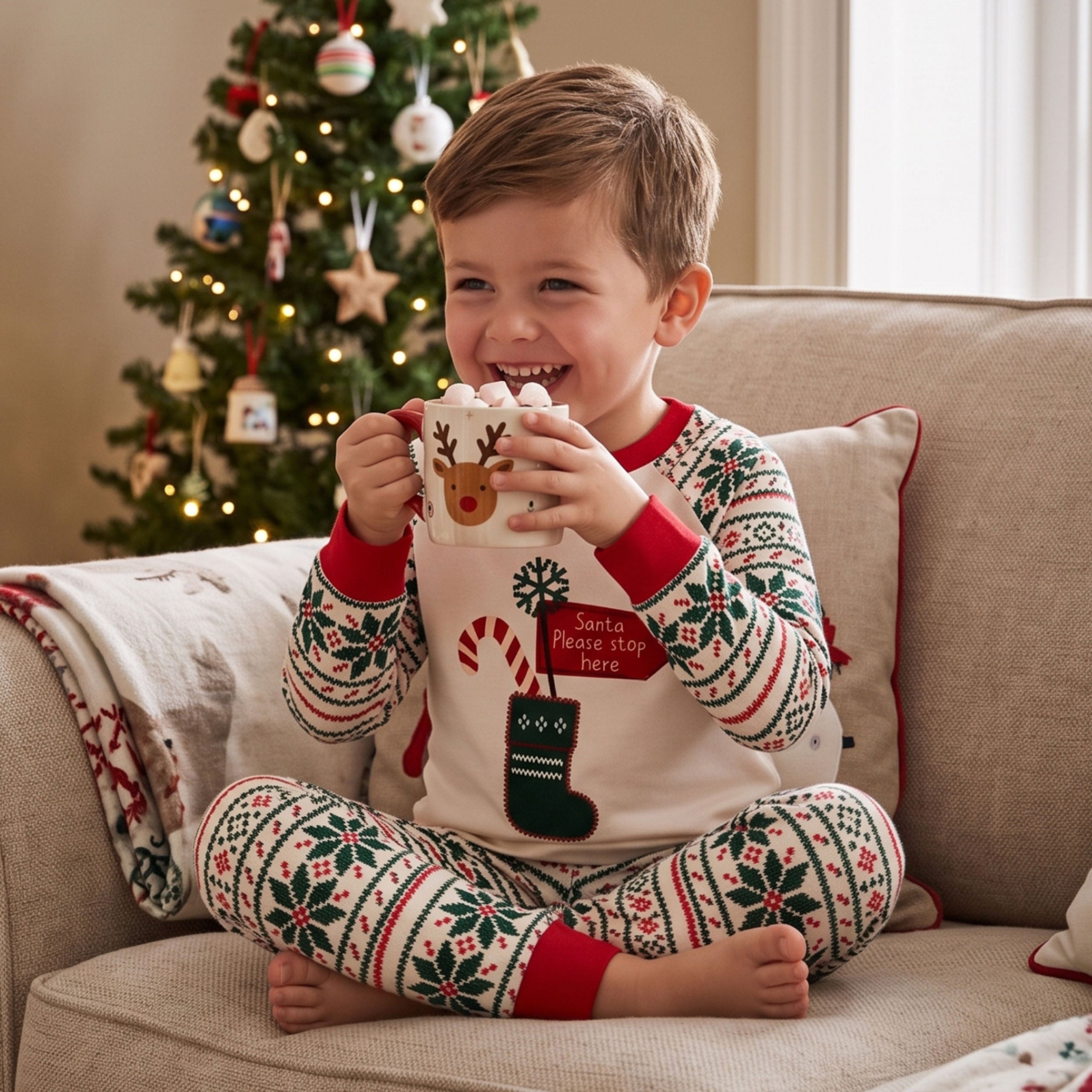 Harry Bear Christmas Santa Fleece Plush Pyjamas