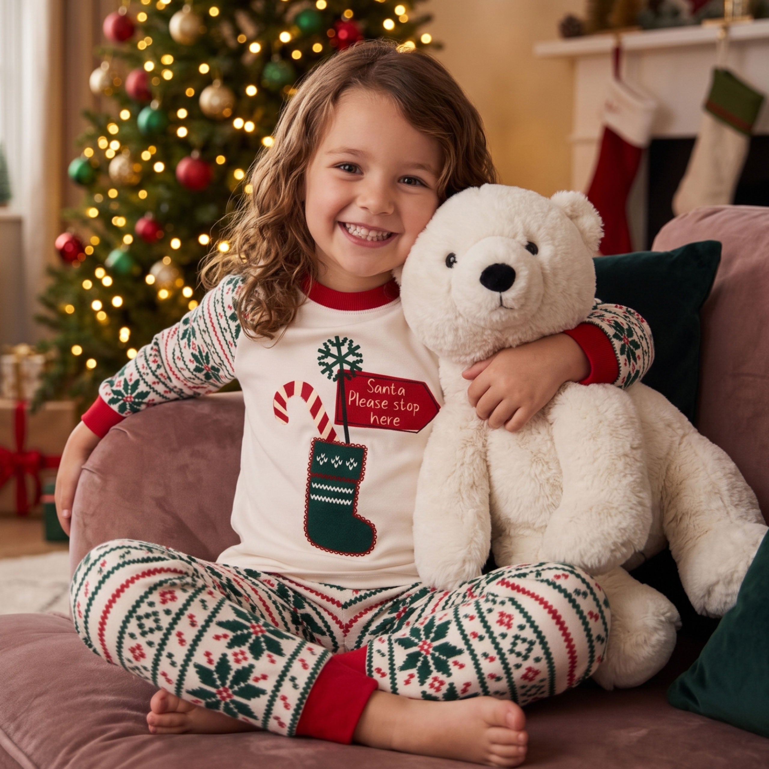 Harry Bear Christmas Santa Fleece Plush Pyjamas