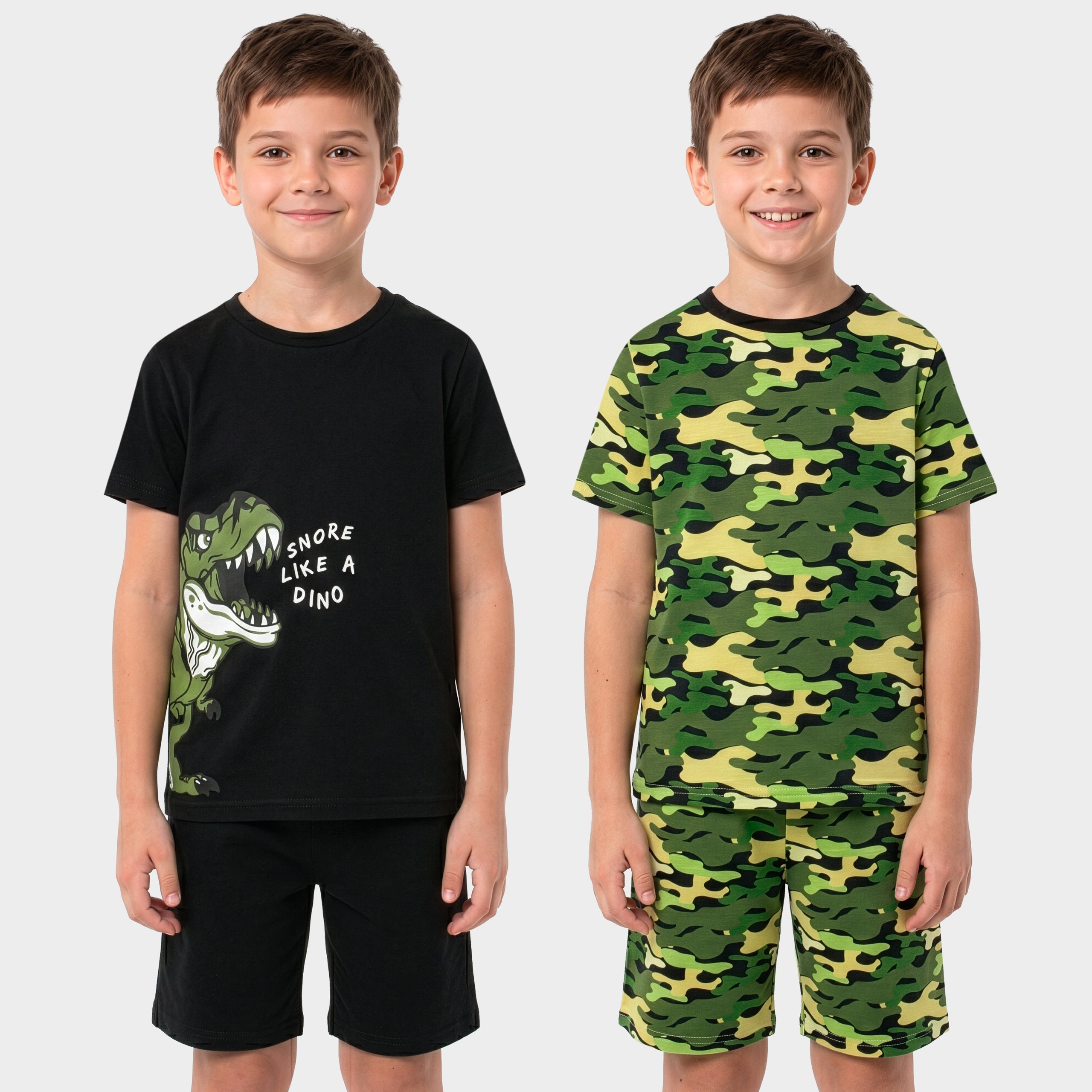 Harry Bear Dinosaur And Camo 2 Pack Pyjamas