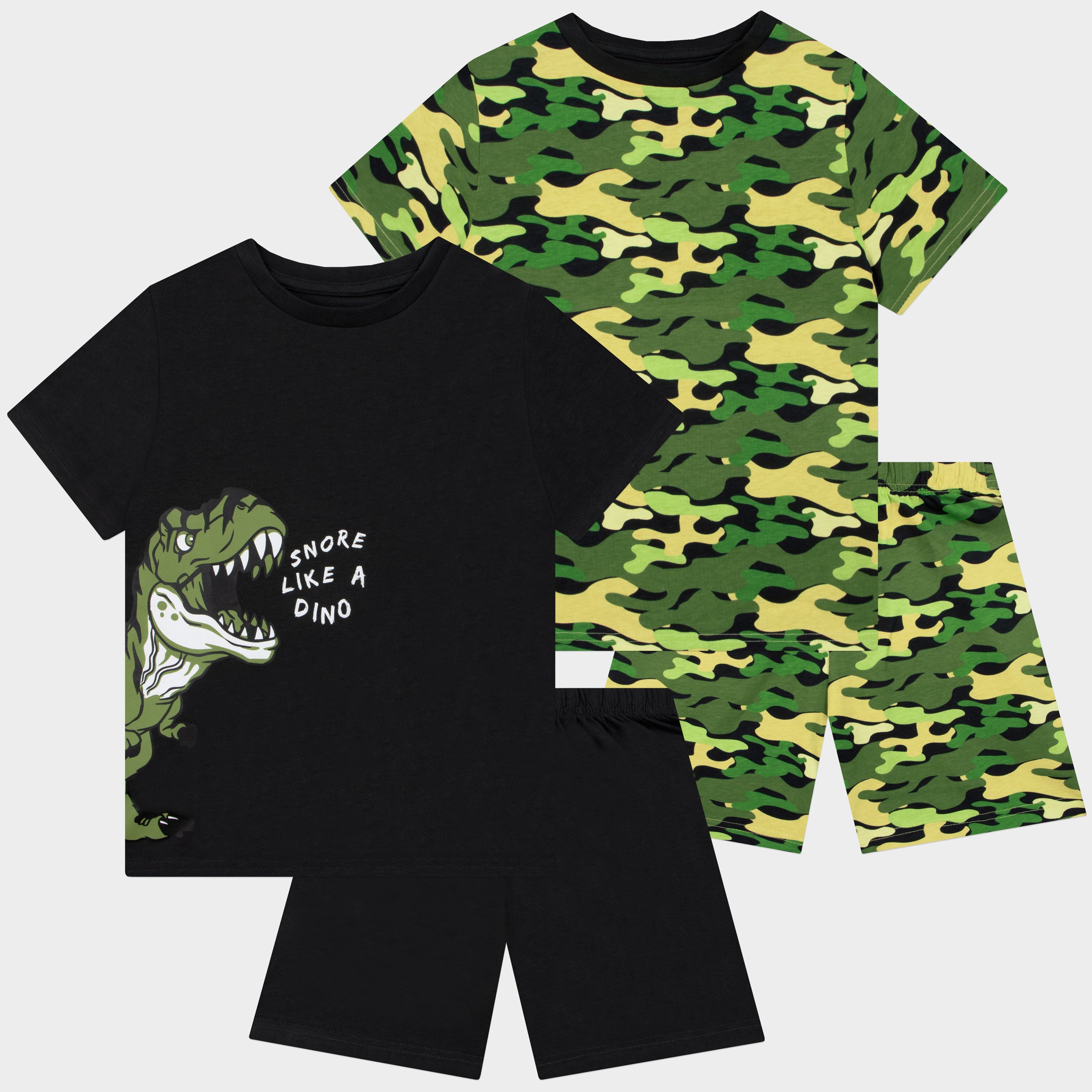 Harry Bear Dinosaur And Camo 2 Pack Pyjamas