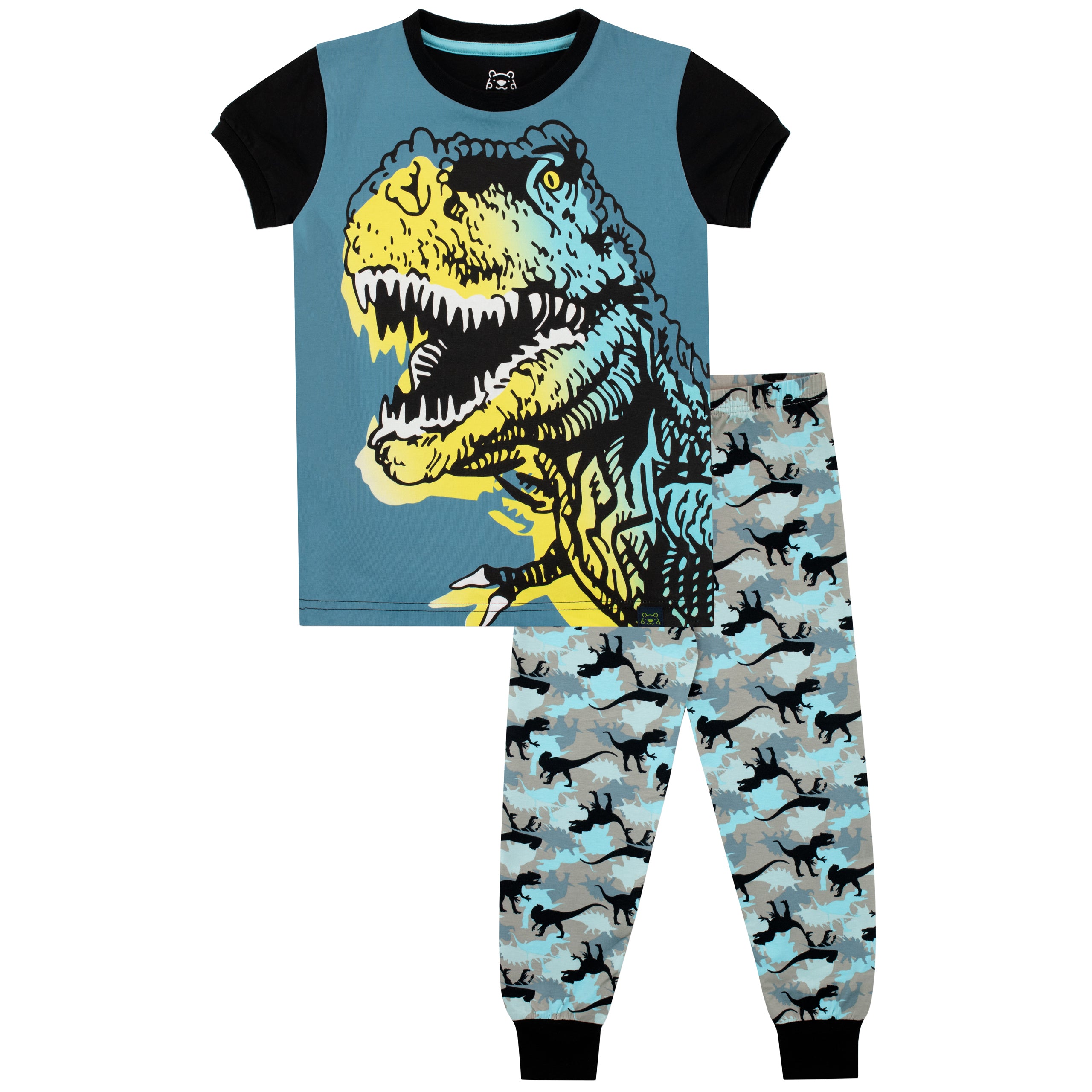 Harry Bear Dinosaur Short Sleeve Pyjamas - Snuggle Fit