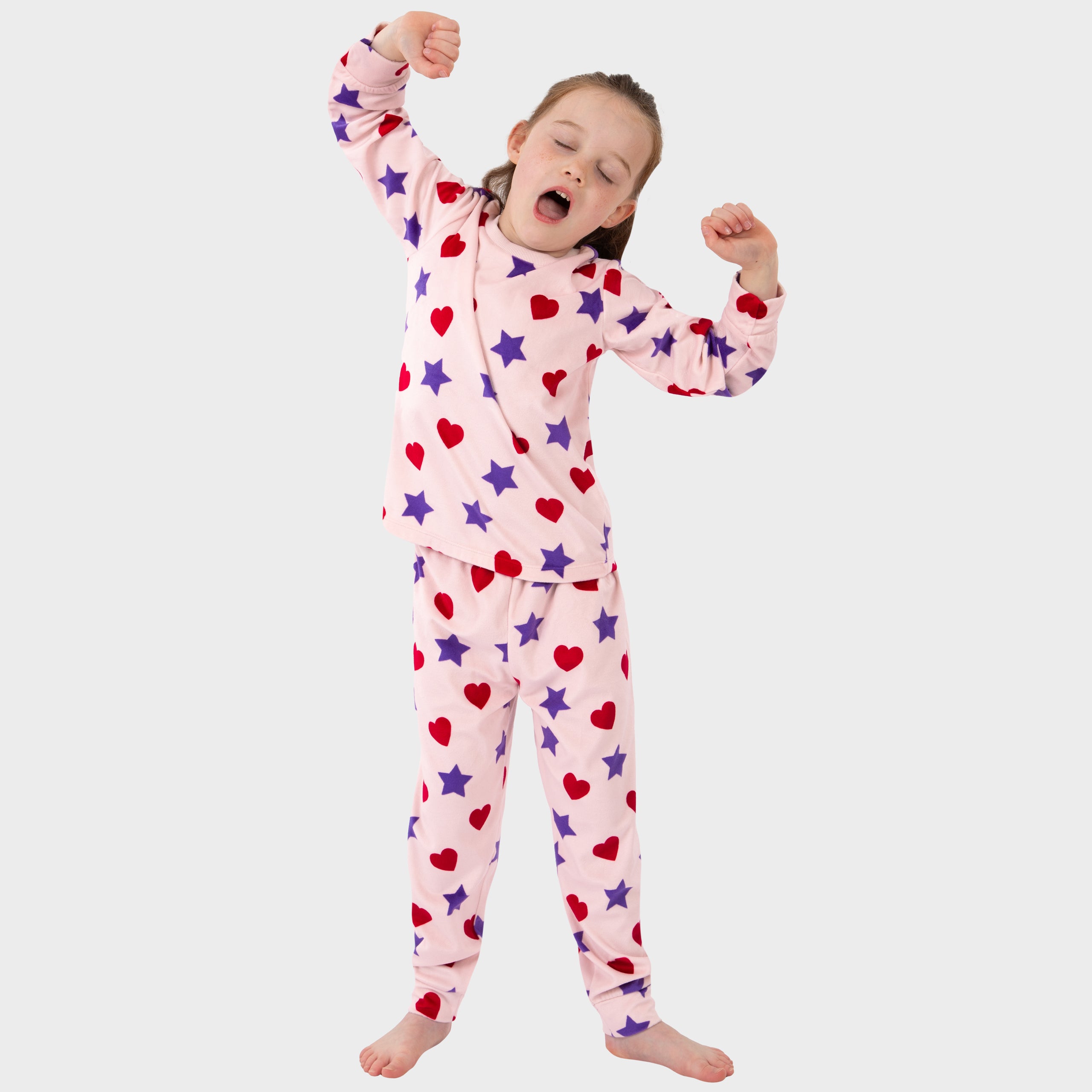 Harry Bear Hearts And Stars Fleece Pyjamas
