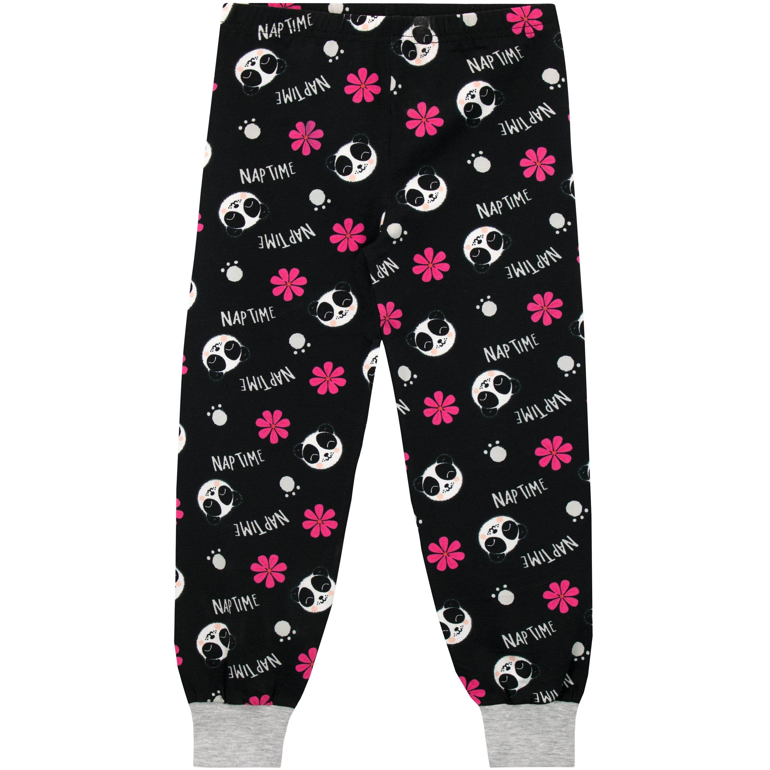 Harry Bear Damen Schlafanzug 'Panda' – Kurzärmliges Set Aus Baumwollmix, Mit Lustigem Spruch, In Grau & Pink
