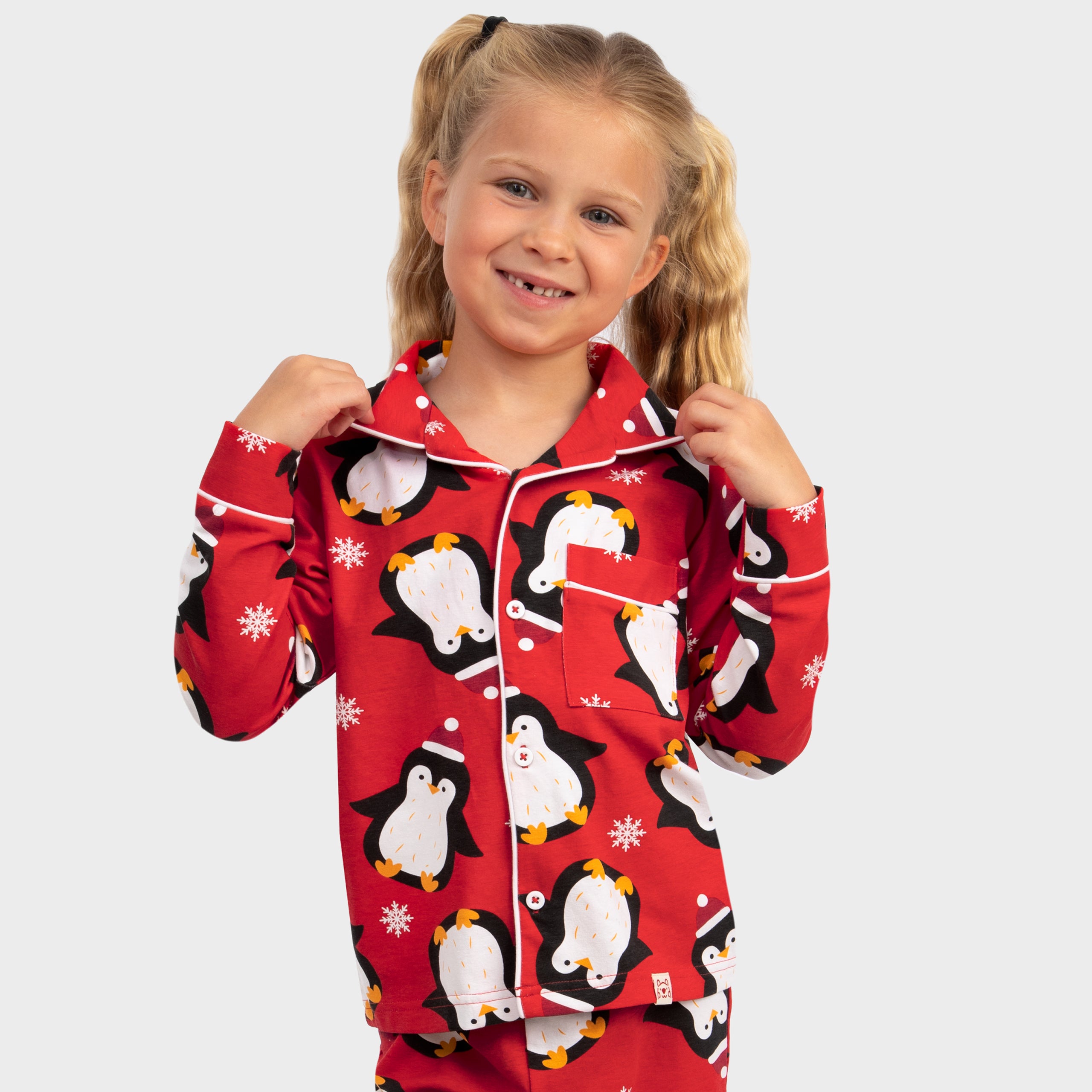 Harry Bear Girls Penguin Christmas Pyjamas