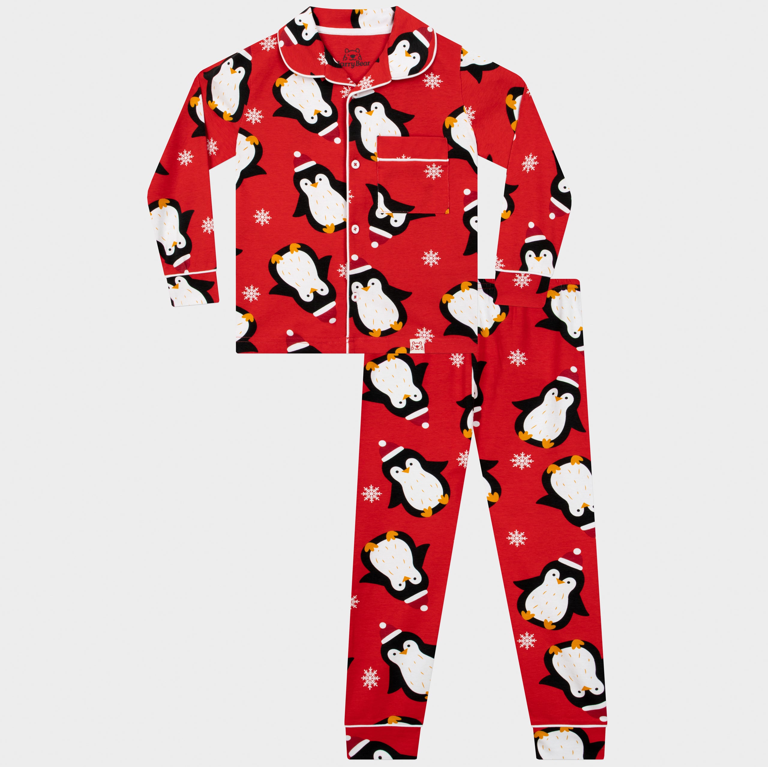 Harry Bear Girls Penguin Christmas Pyjamas