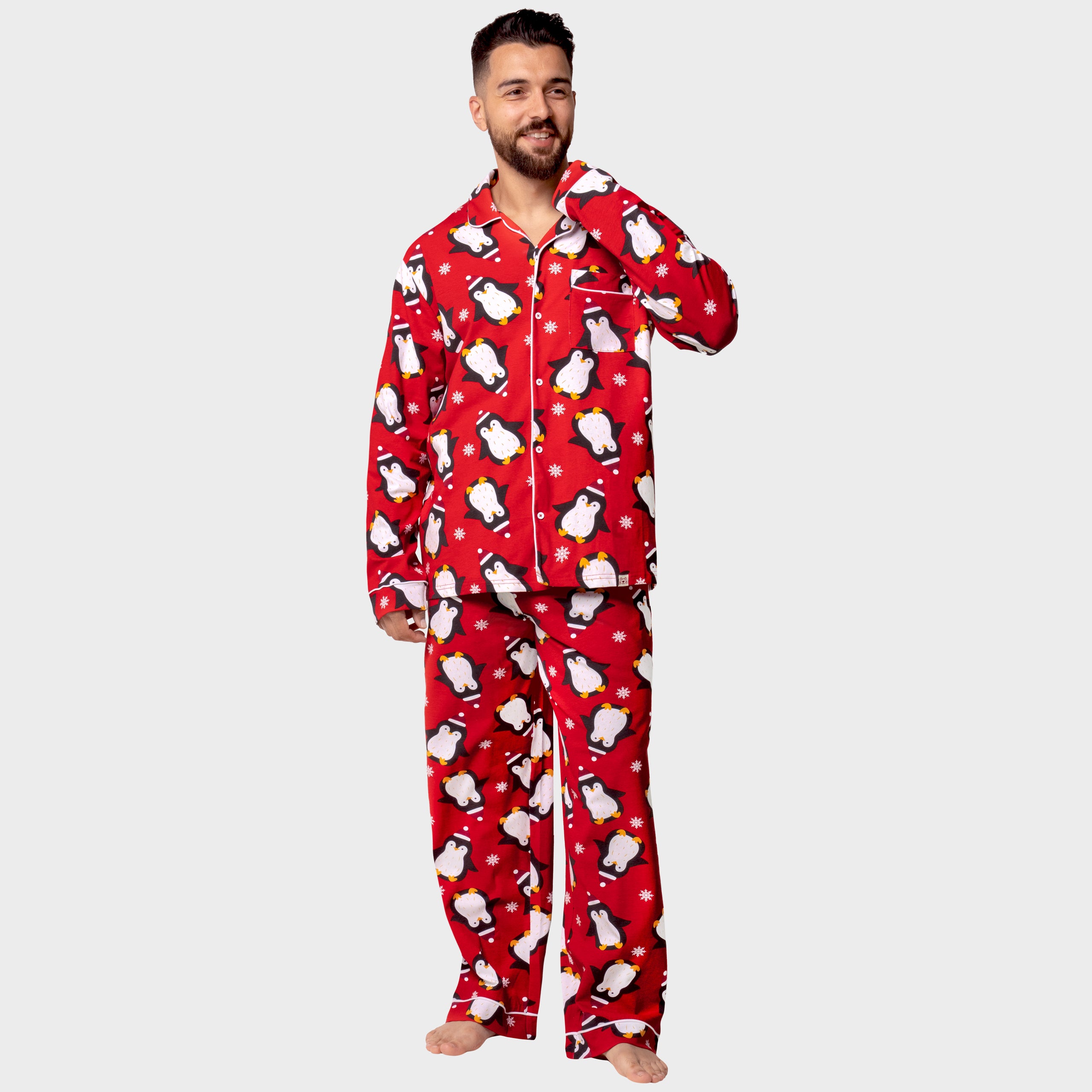 Harry Bear Mens Penguin Christmas Pyjamas
