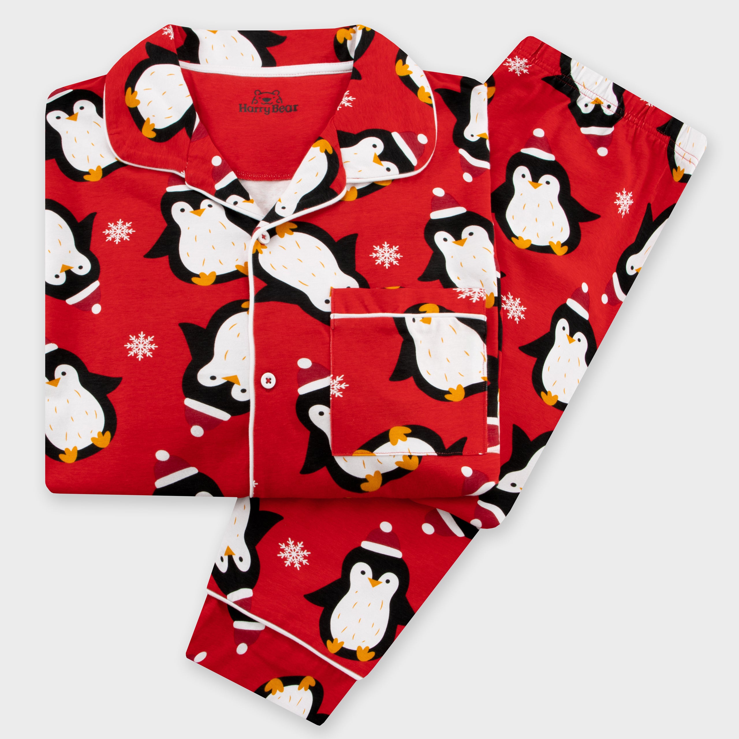 Harry Bear Mens Penguin Christmas Pyjamas