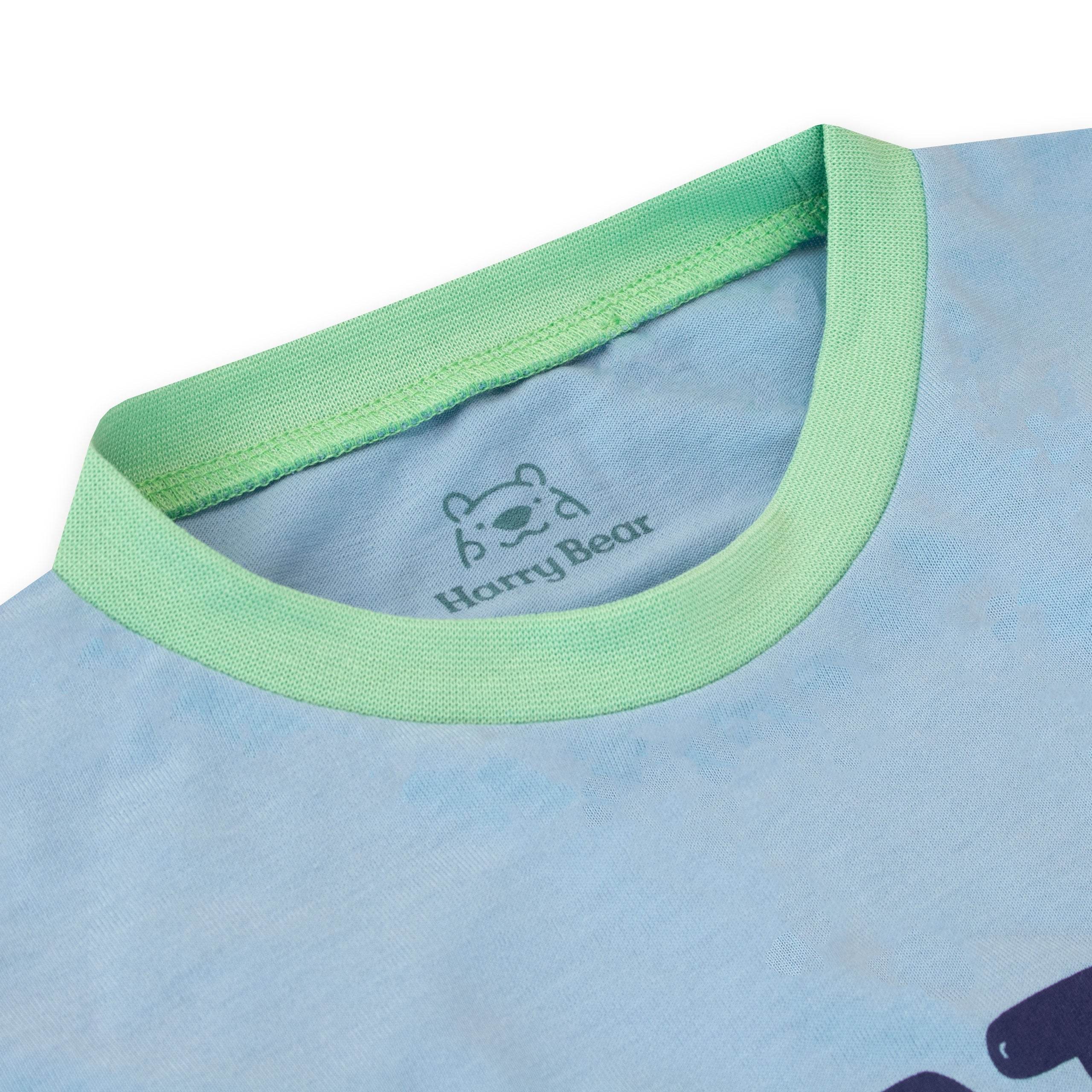 Harry Bear Mädchen Schlafanzug Surfer-Motiv – „Eat, Sleep, Surf, Repeat“ – Creme/Rosa/Türkis, Mit Hose