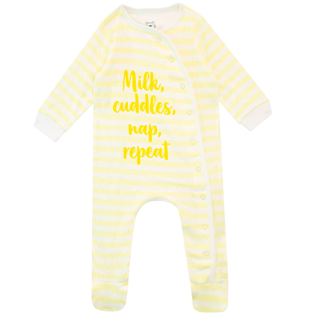 Harry Bear Baby Milk Cuddles Nap Repeat Sleepsuit - Character.com