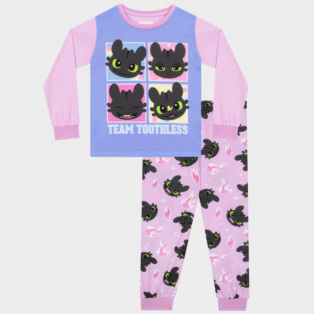 How To Train Your Dragon Long Pyjamas | HTTYD Toothless Girls PJs ...
