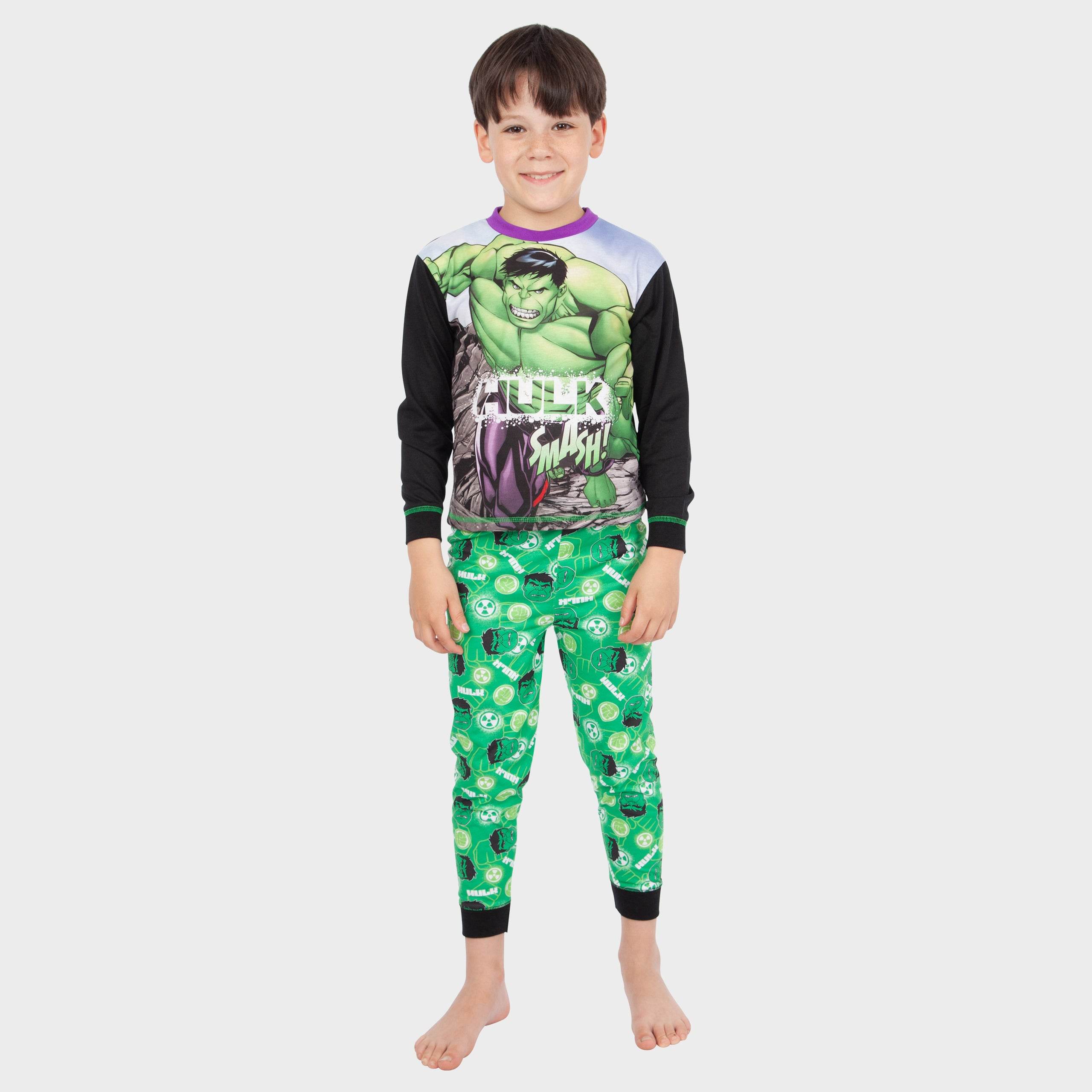 Marvel Pyjamas Character Marvel Incredible Hulk Boys Pyjamas | Green Hulk Smash PJs | 100% ...
