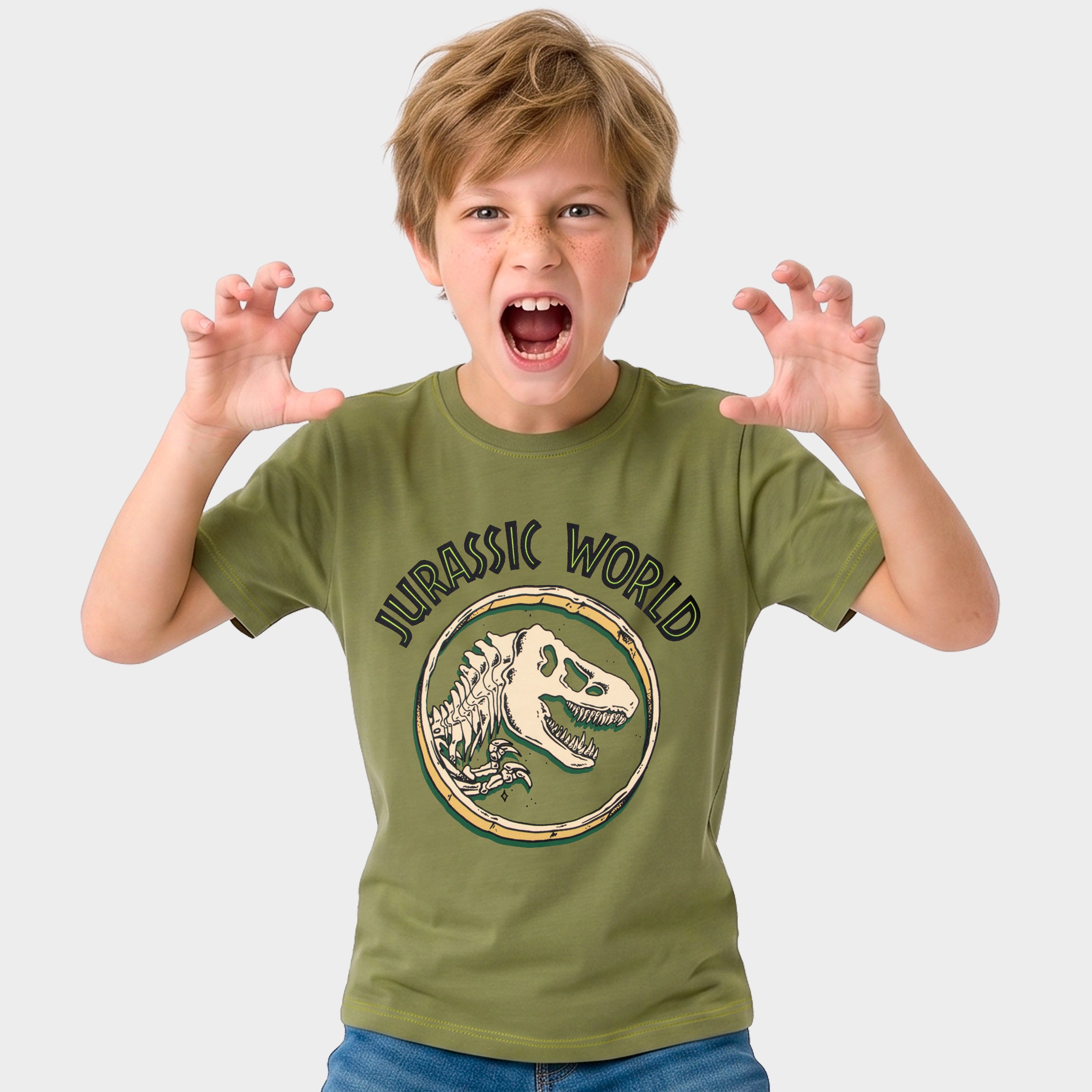 Jurassic World Green Dino Back Print T-Shirt