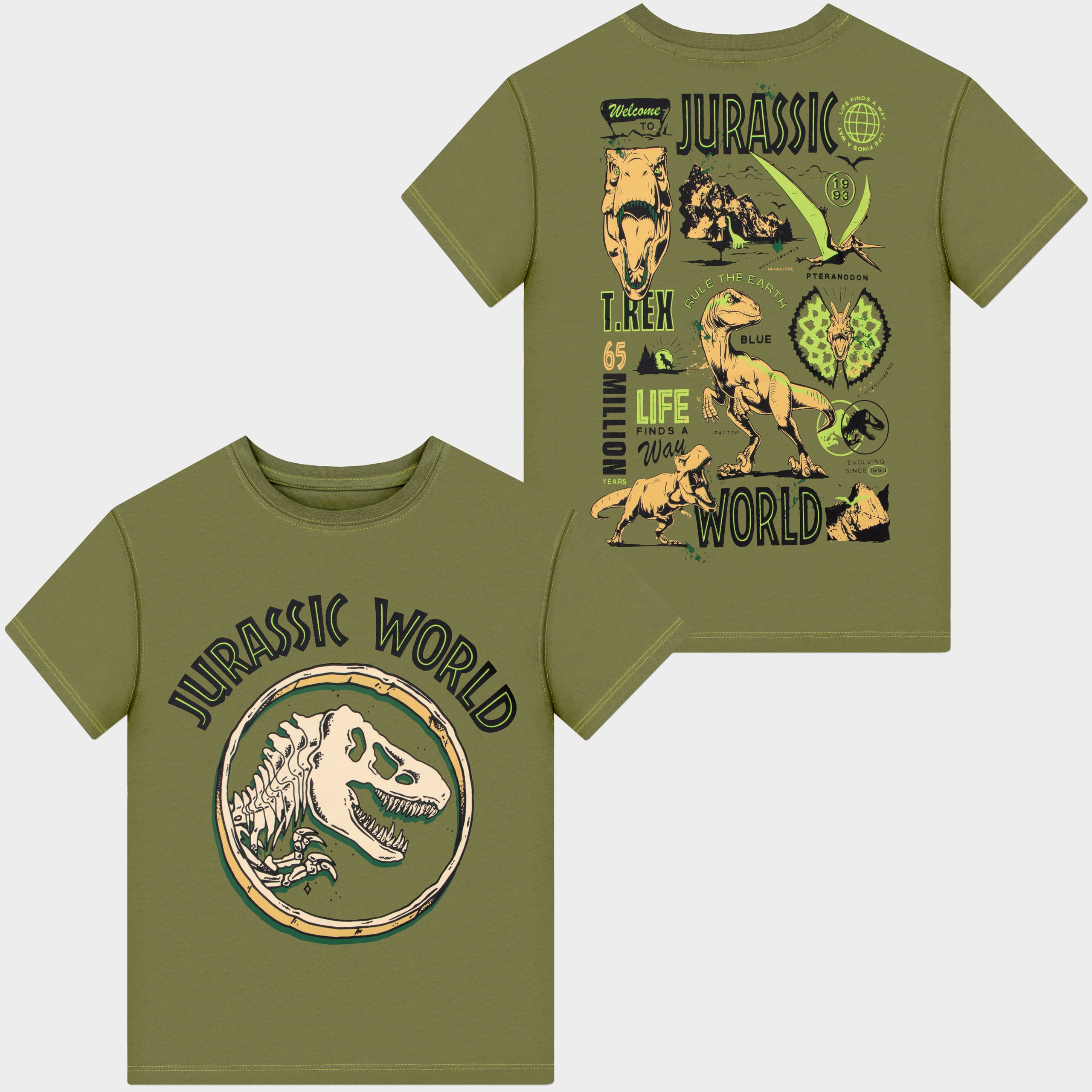 Jurassic World Green Dino Back Print T-Shirt