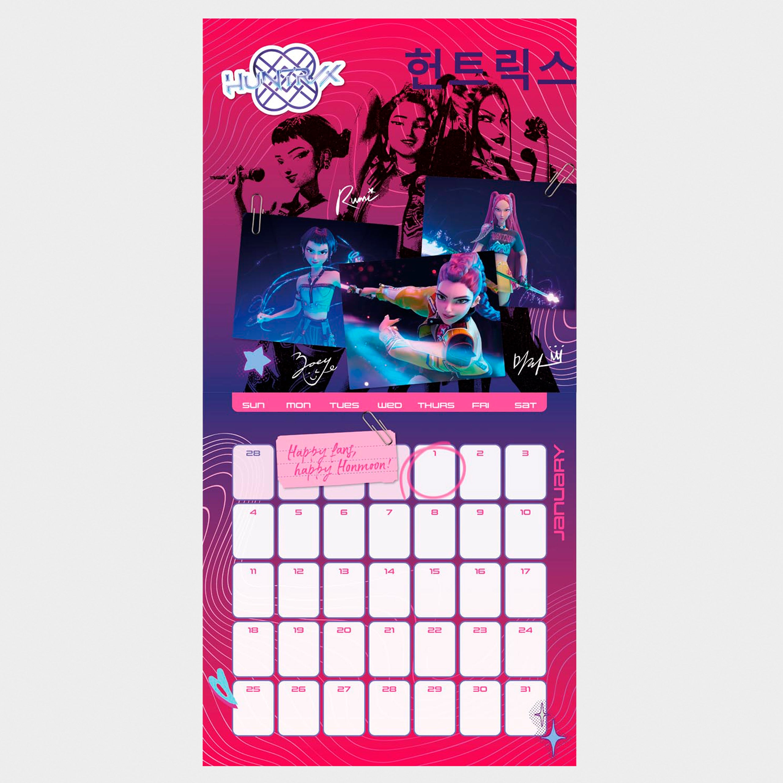 Kpop Demon Hunters 2026 Calendar