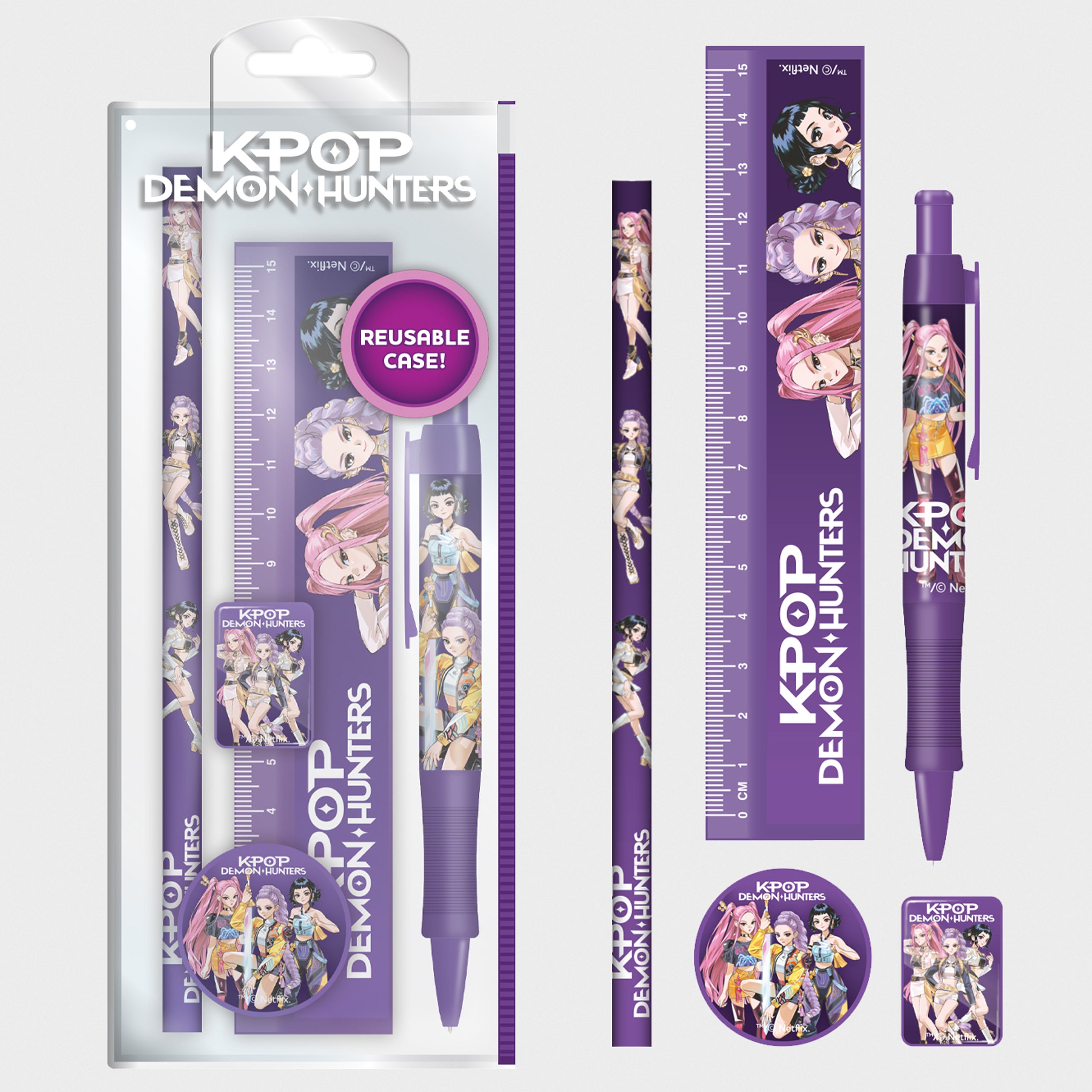 KPop Demon Hunters 5 Piece Stationery Set