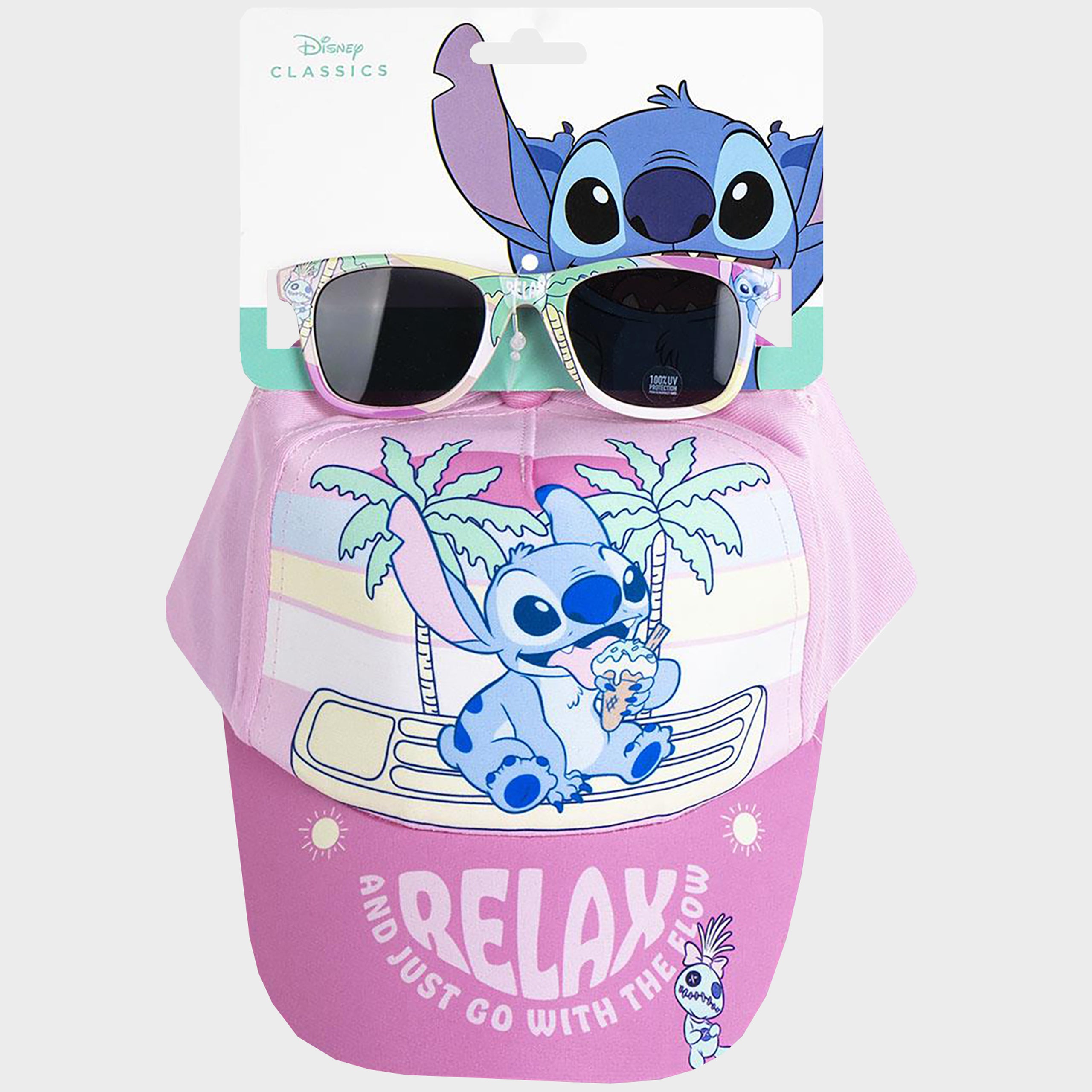 Lilo & Stitch Pink Cap and Sunglasses Set