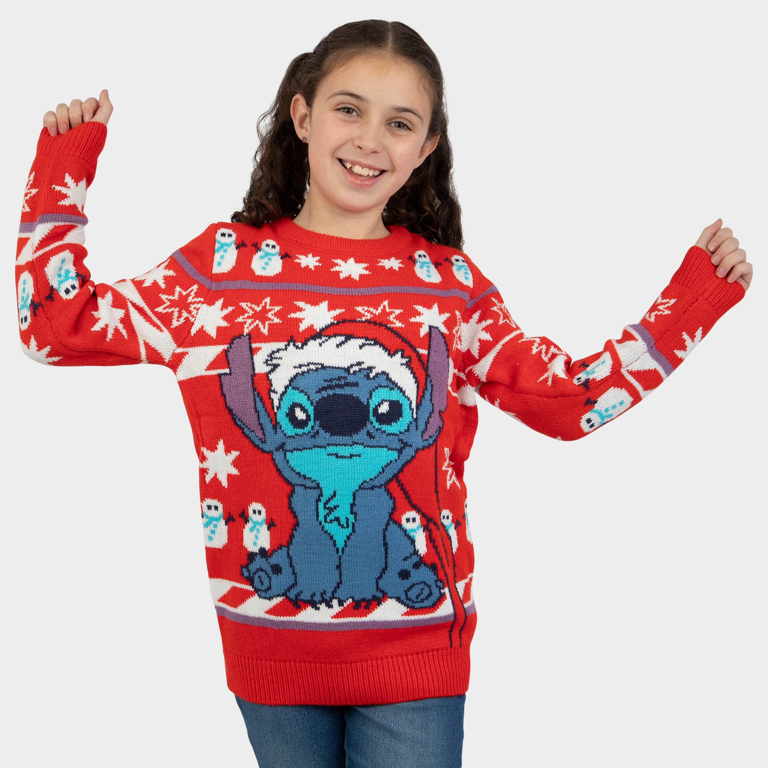 Lilo And Stitch Girls Christmas Jumper - Character.com