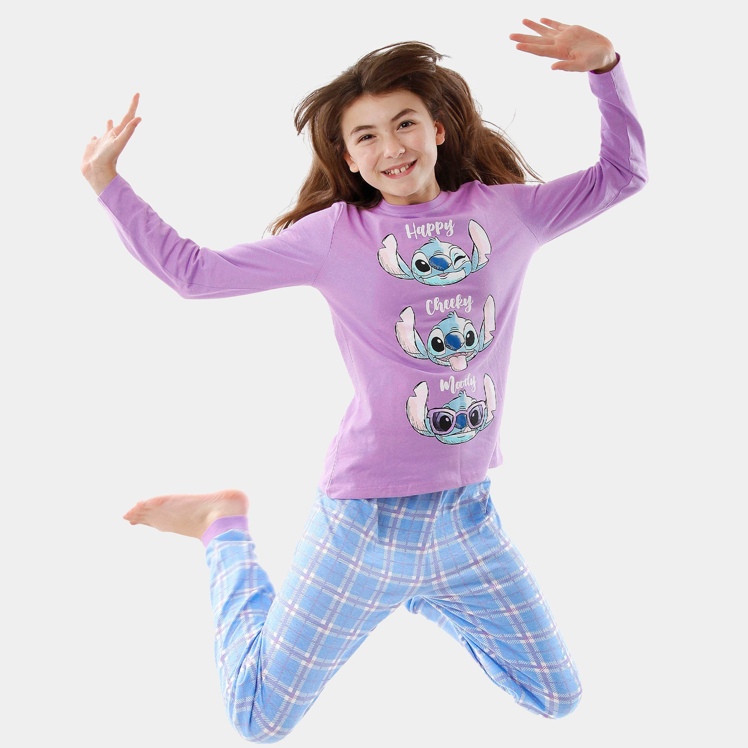 Lilo Stitch Girls Pyjamas 100% Cotton Long Sleeve Stitch PJs
